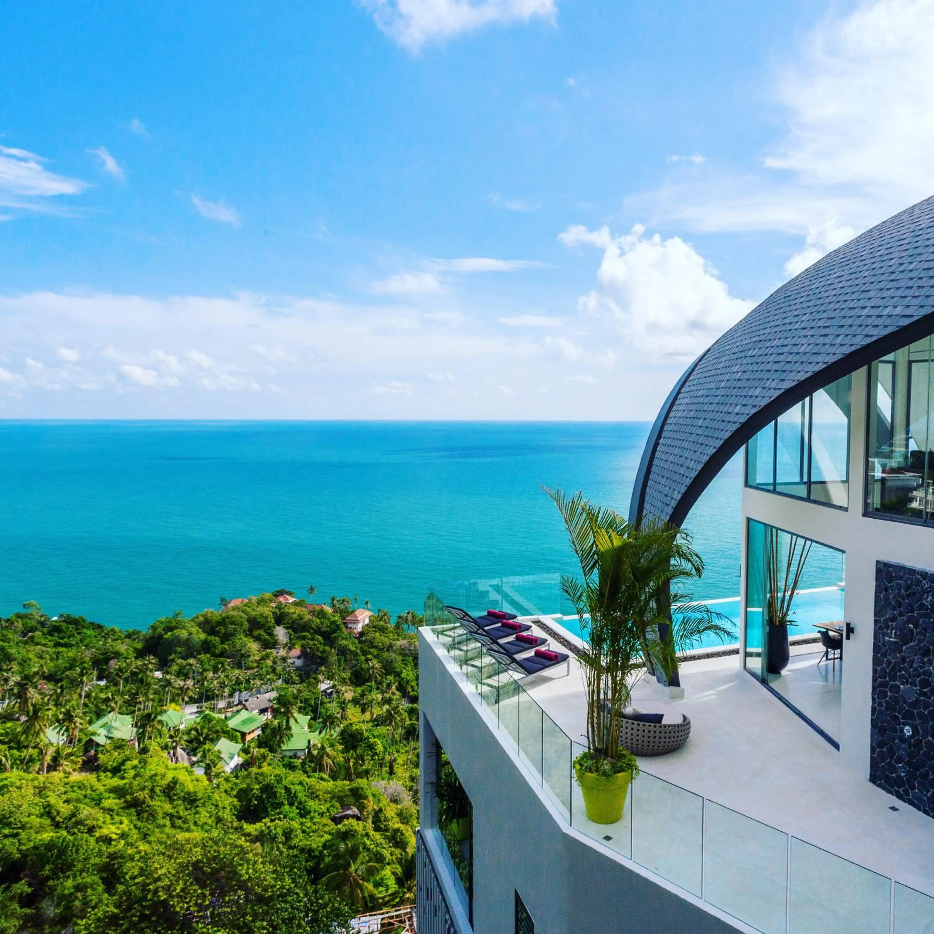 Balcony/Terrace in Sky Dream Villa Award Winning Sea View Villa