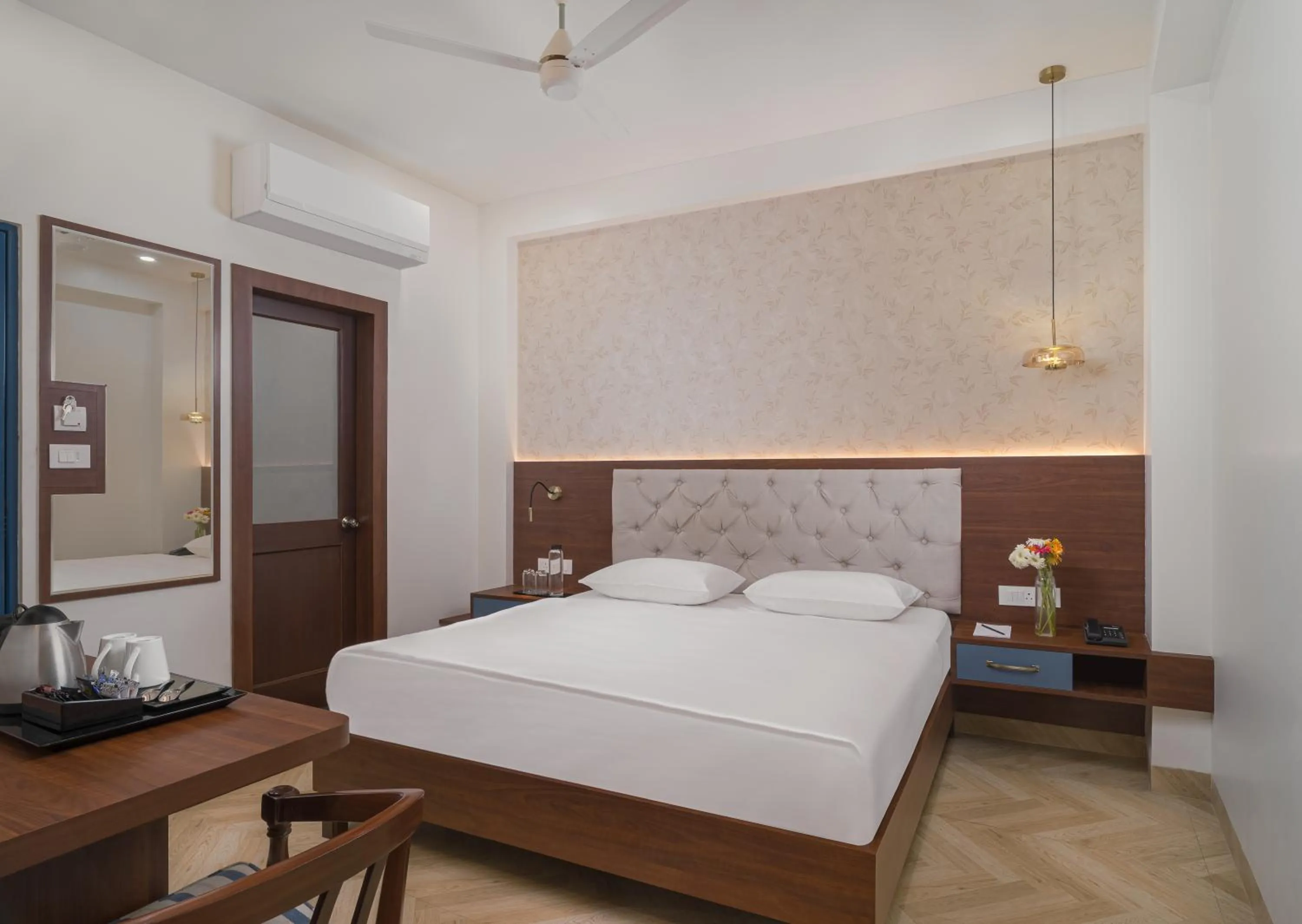 Photo of the whole room, Bed in Hotel Ganga Maiya