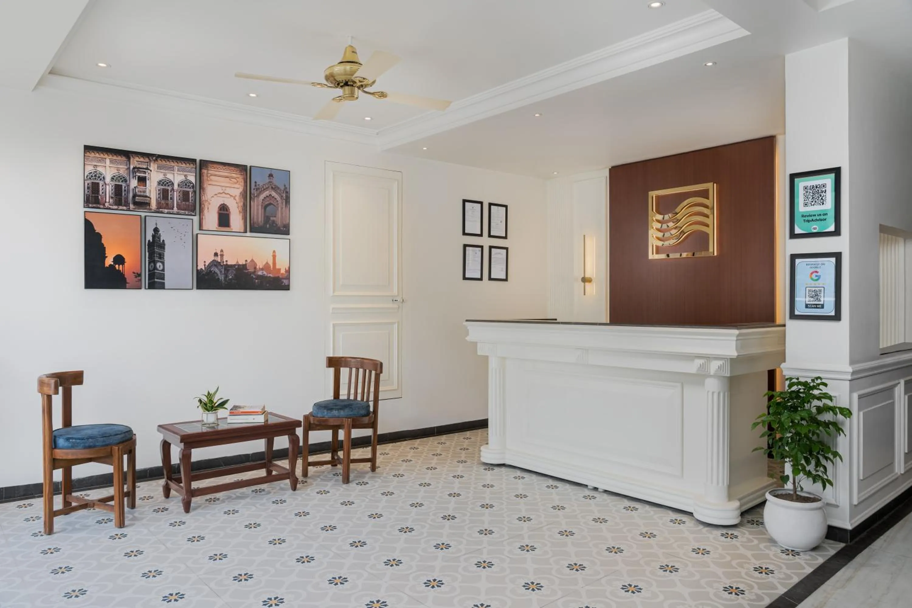 Lobby or reception in Hotel Ganga Maiya