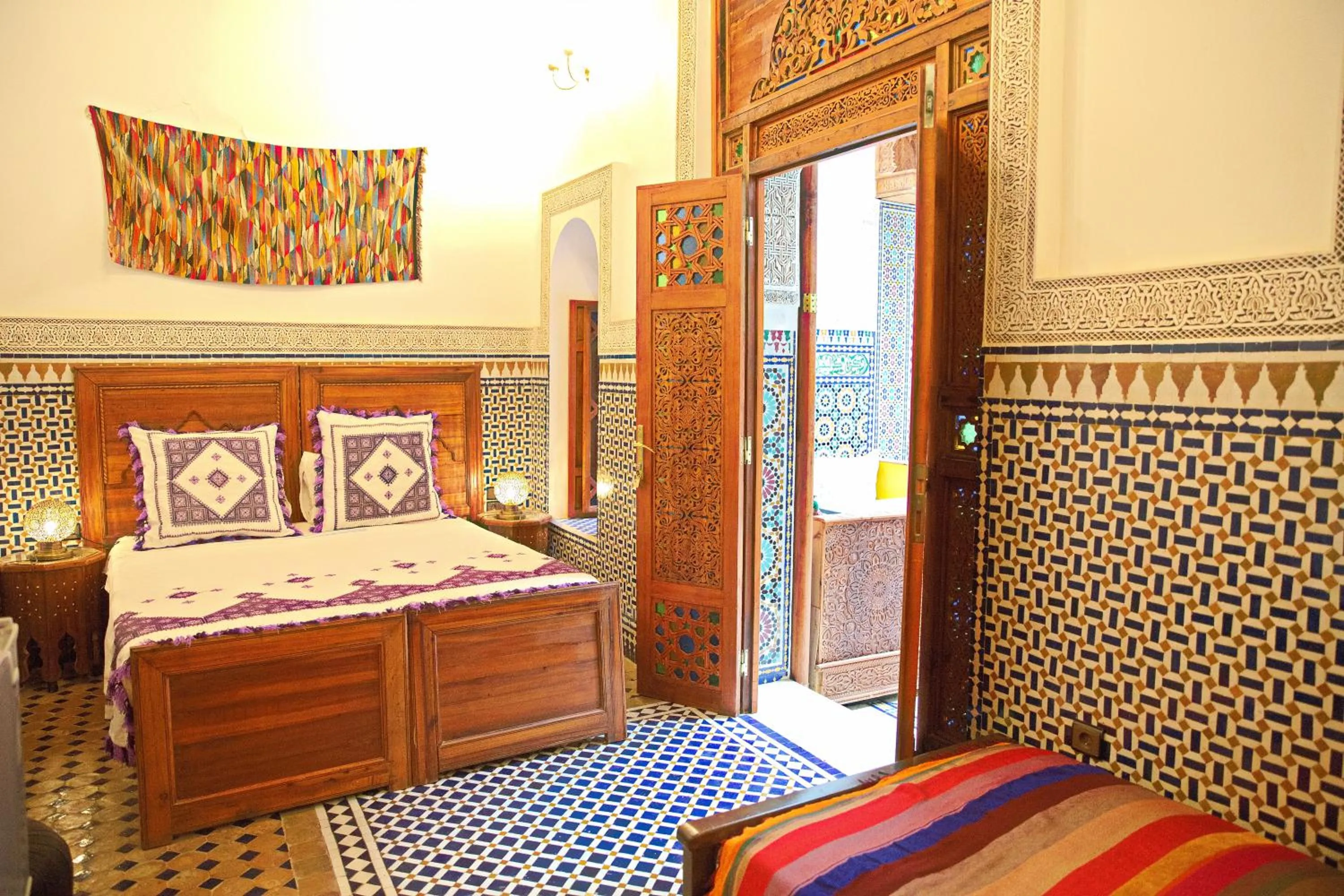Bed in Riad Ouliya