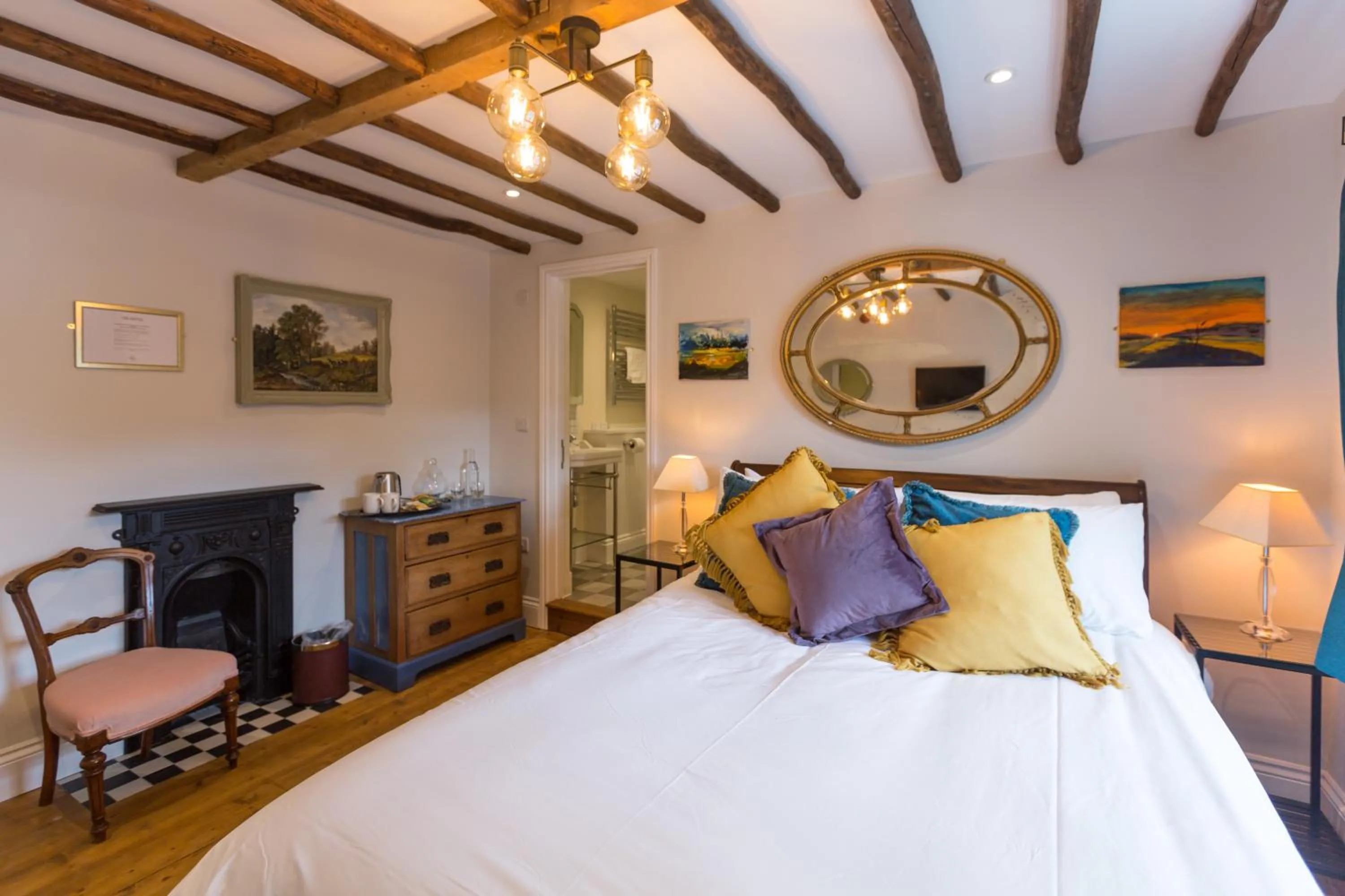 Bed in The Dog & Gun Inn