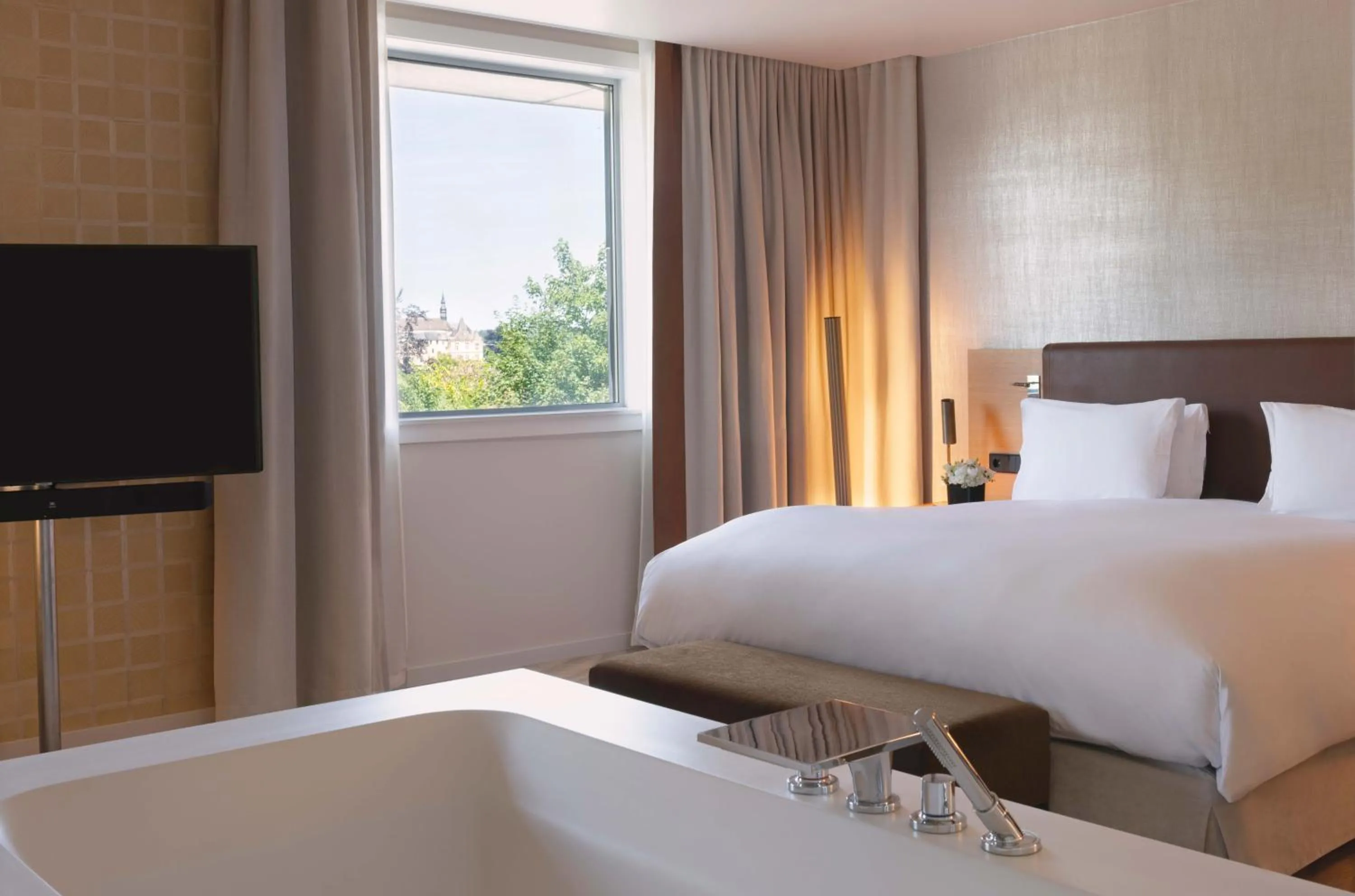 Bed in Sofitel Luxembourg Le Grand Ducal