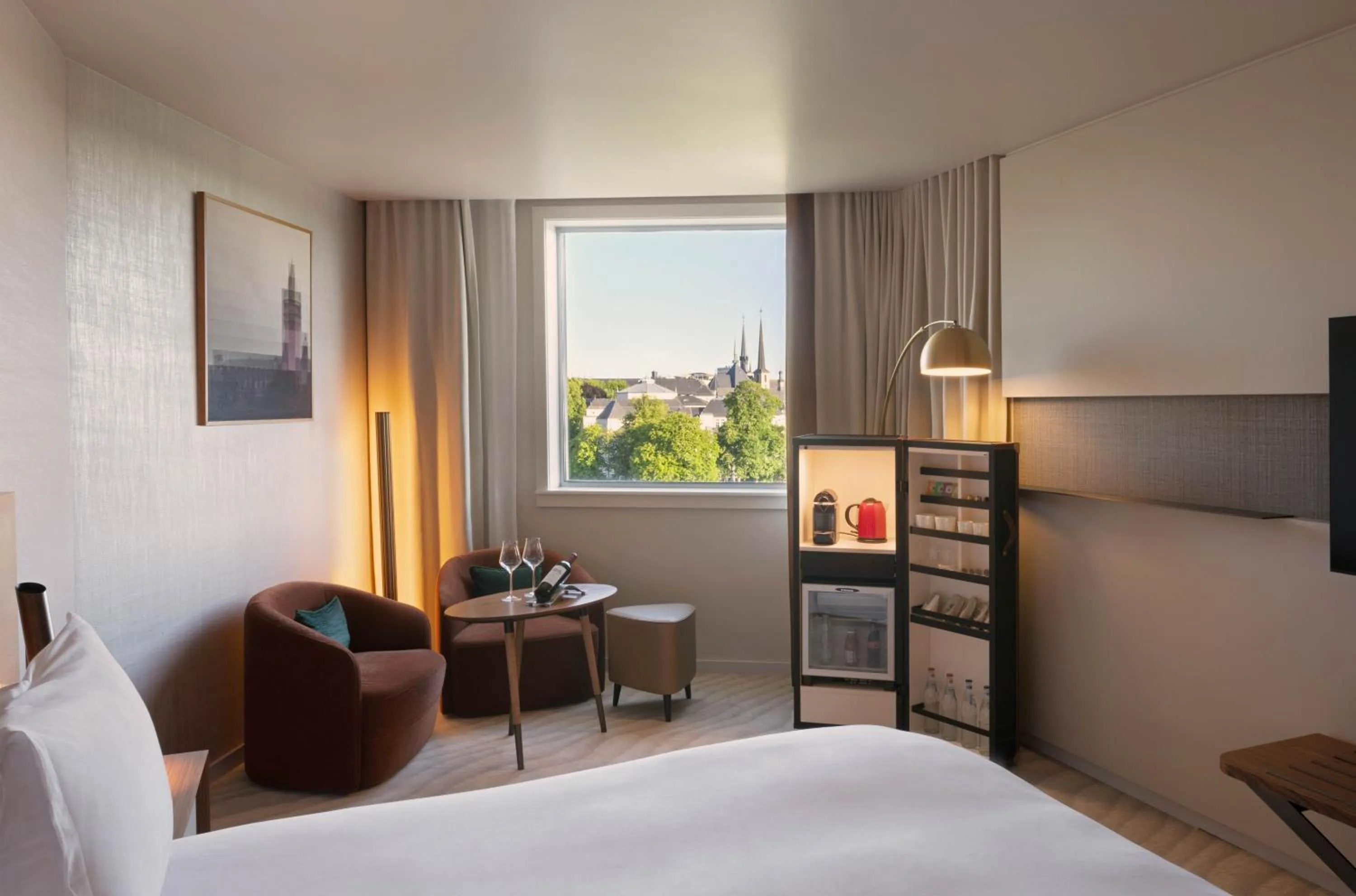 Bed in Sofitel Luxembourg Le Grand Ducal