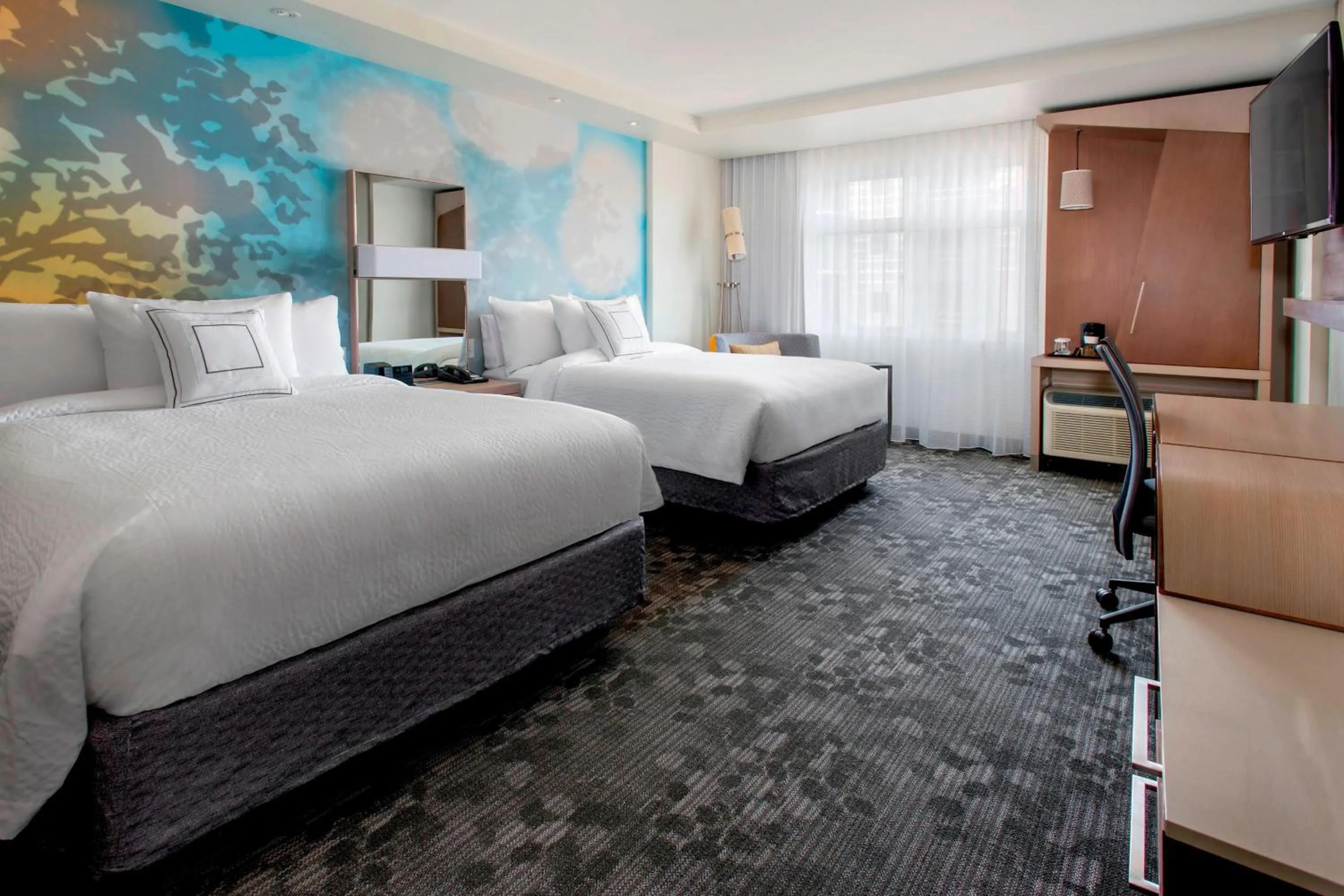 Photo of the whole room, Bed in Courtyard by Marriott Schenectady at Mohawk Harbor