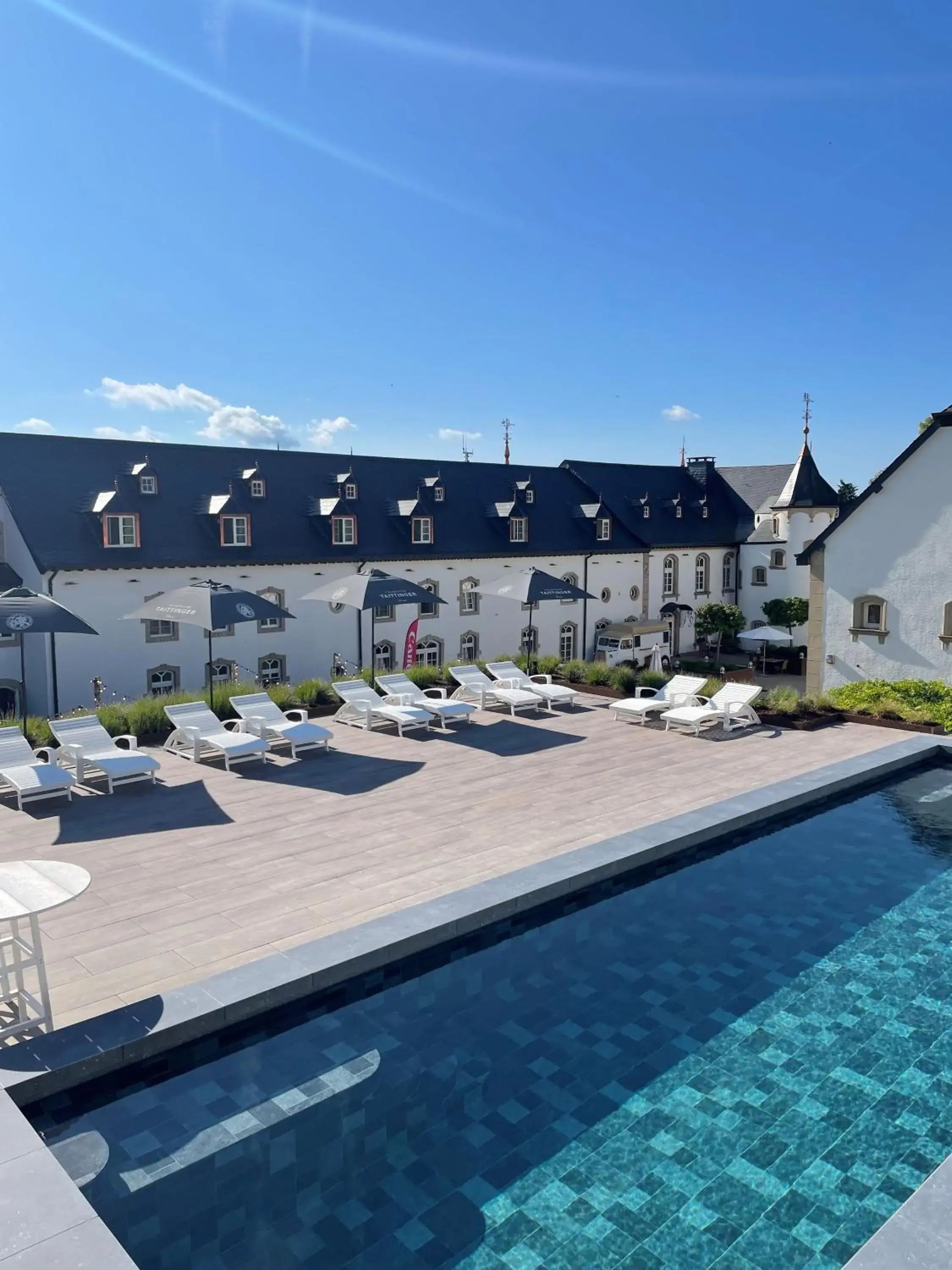 Pool view in Chateau d'Urspelt Pool view in Chateau d'Urspelt