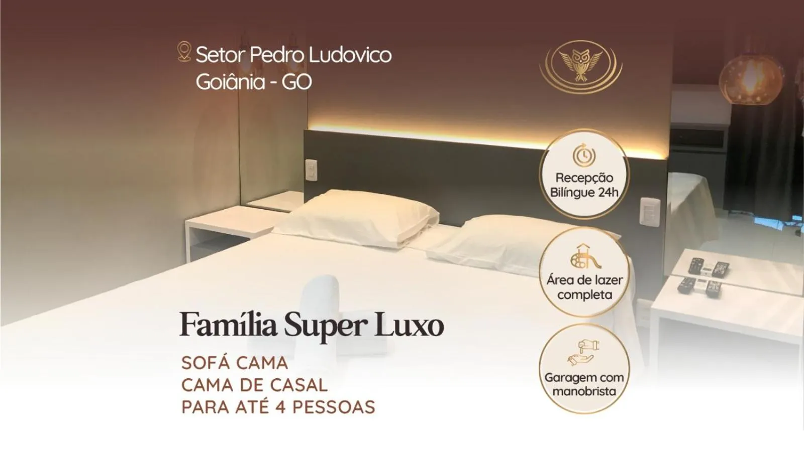 Text overlay, Bed in Coruja Imob - Flat Crystal Place