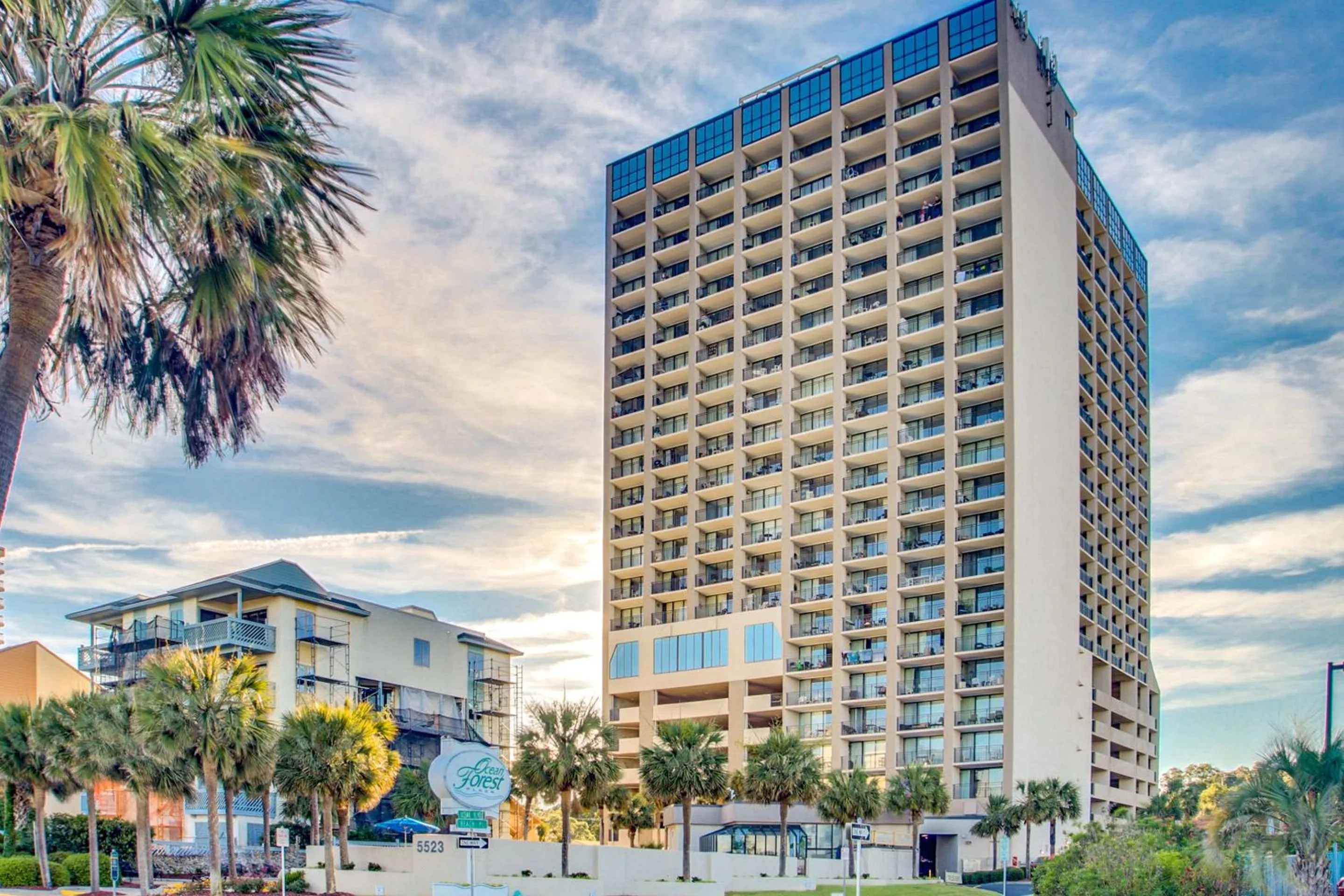 Property building in Scenic Views from the balcony at Ocean Forest Plaza Condos