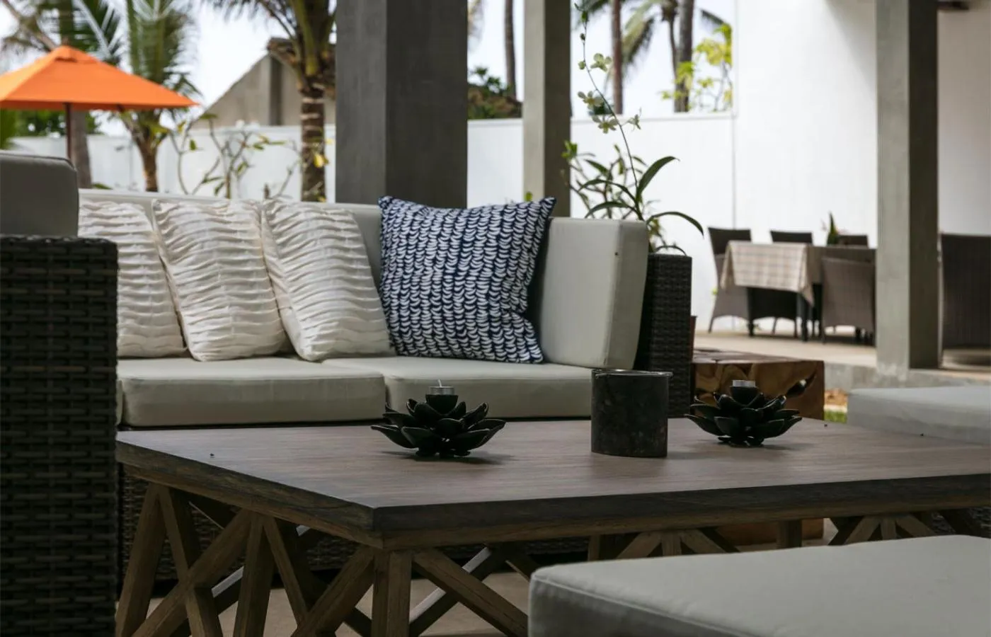 Seating area in KK Beach