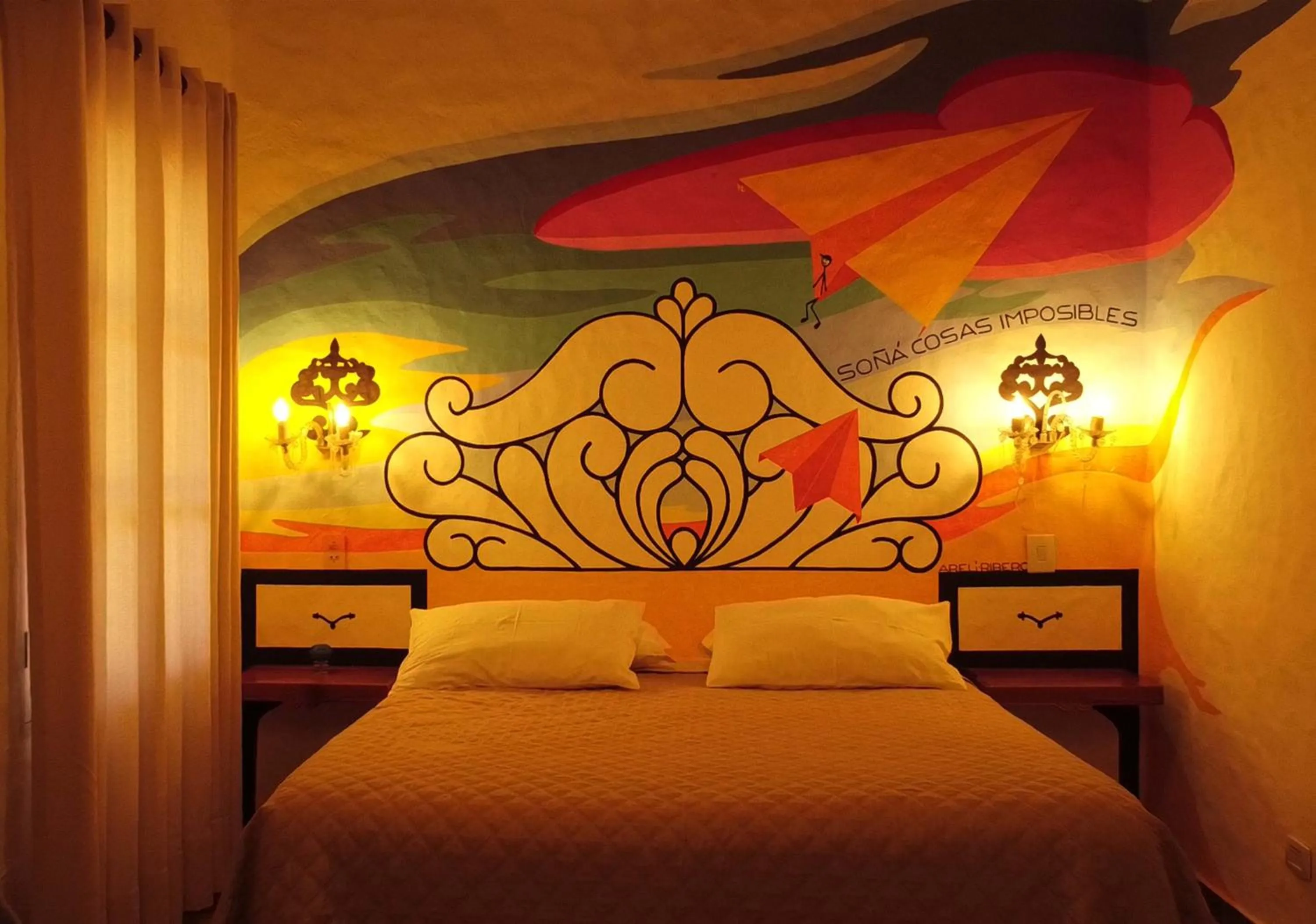 Bed in El Pueblito Hotel Boutique