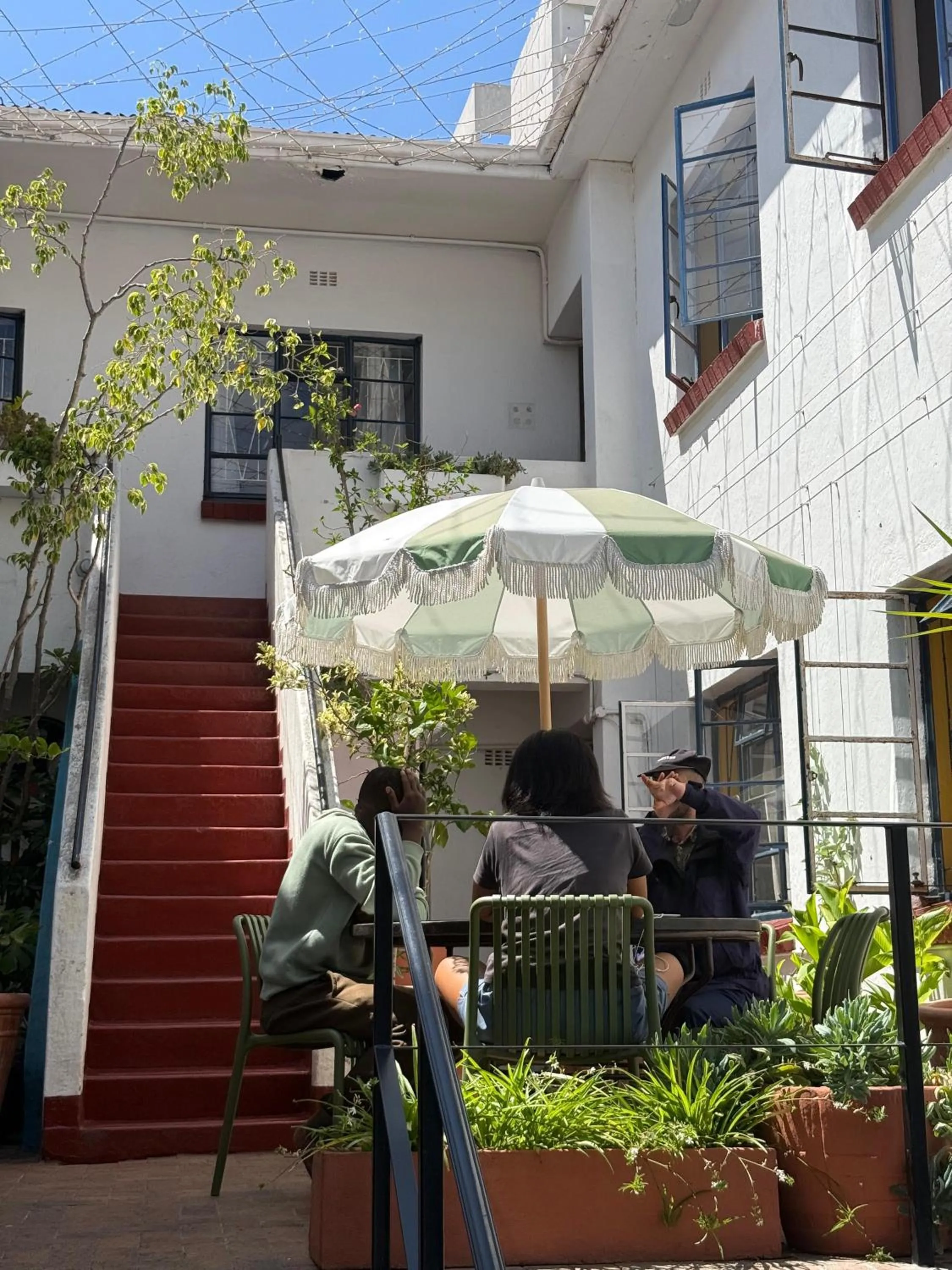 Seating area in Long Street Backpackers