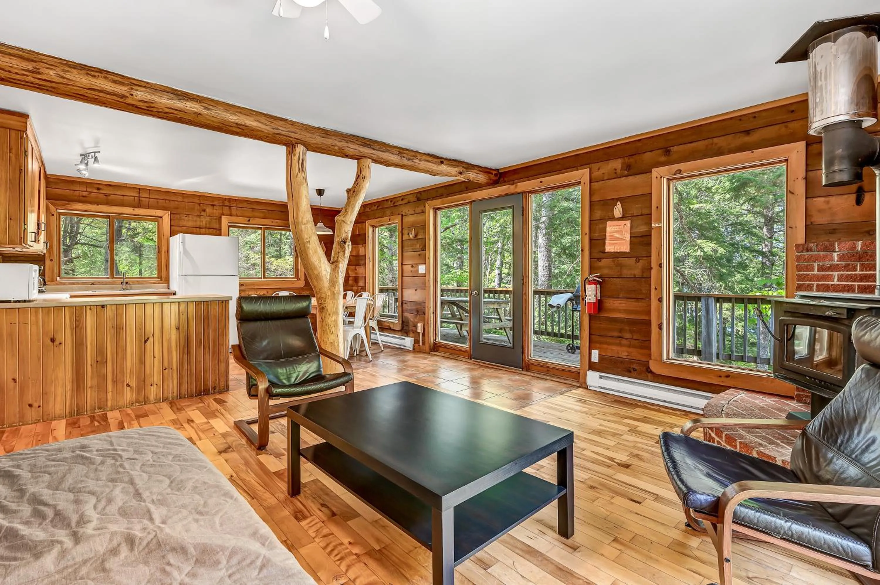 Living room in Mersey River Chalets a nature retreat