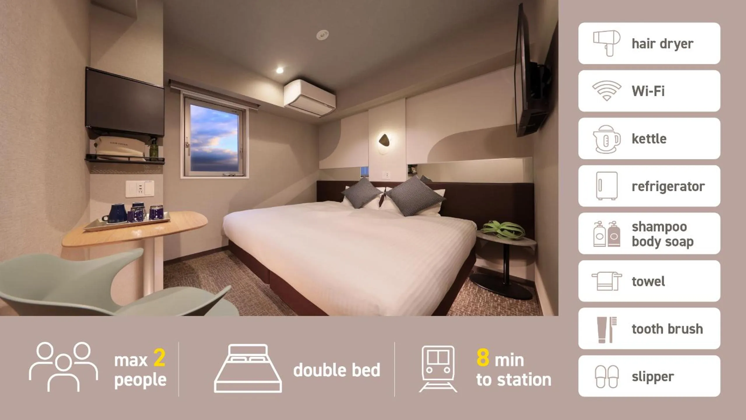 Double Room in Tennouji Crystal Hotel