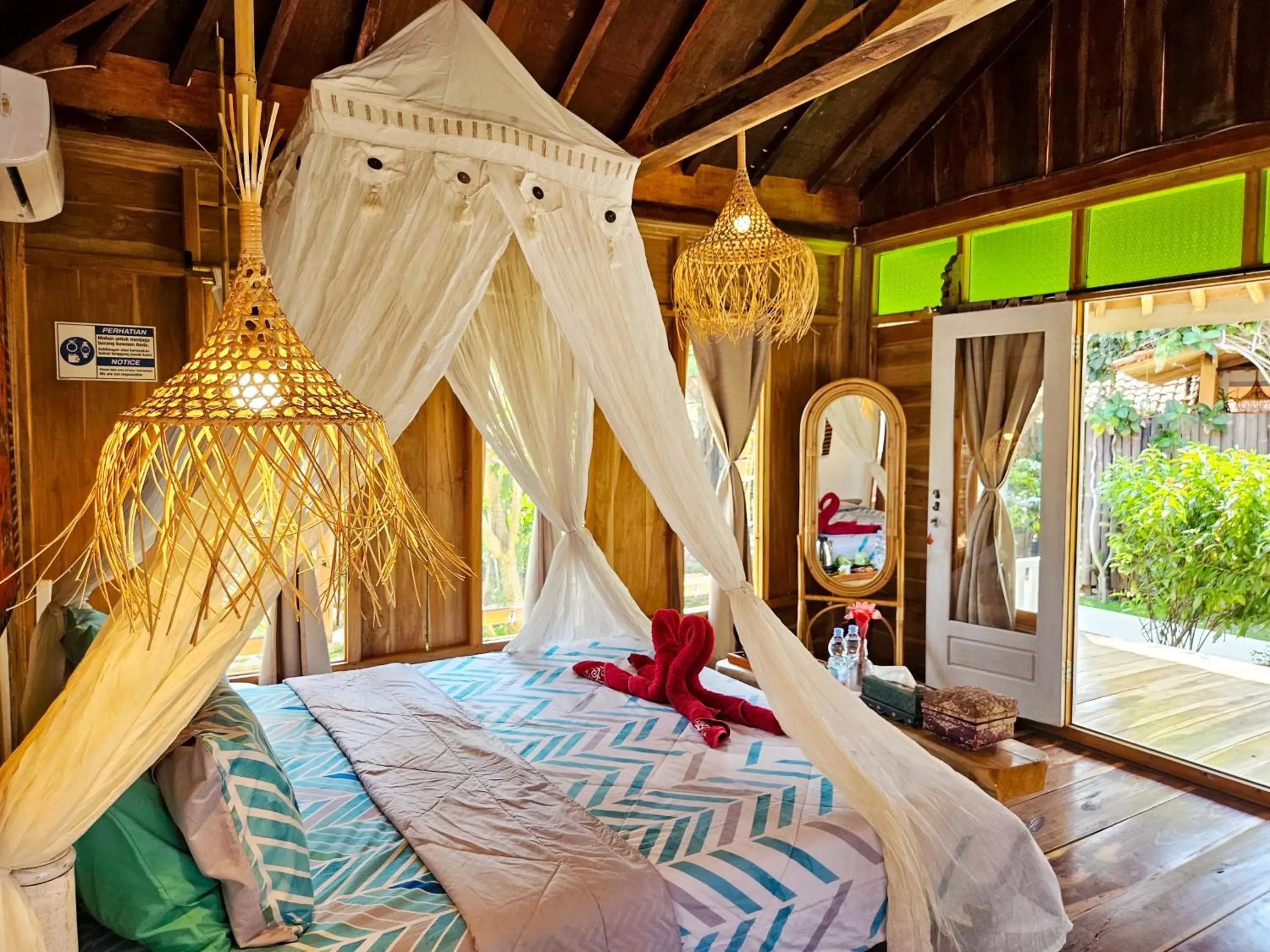 Bedroom, Bed in Janur Bungalow Bedroom, Bed in Janur Bungalow