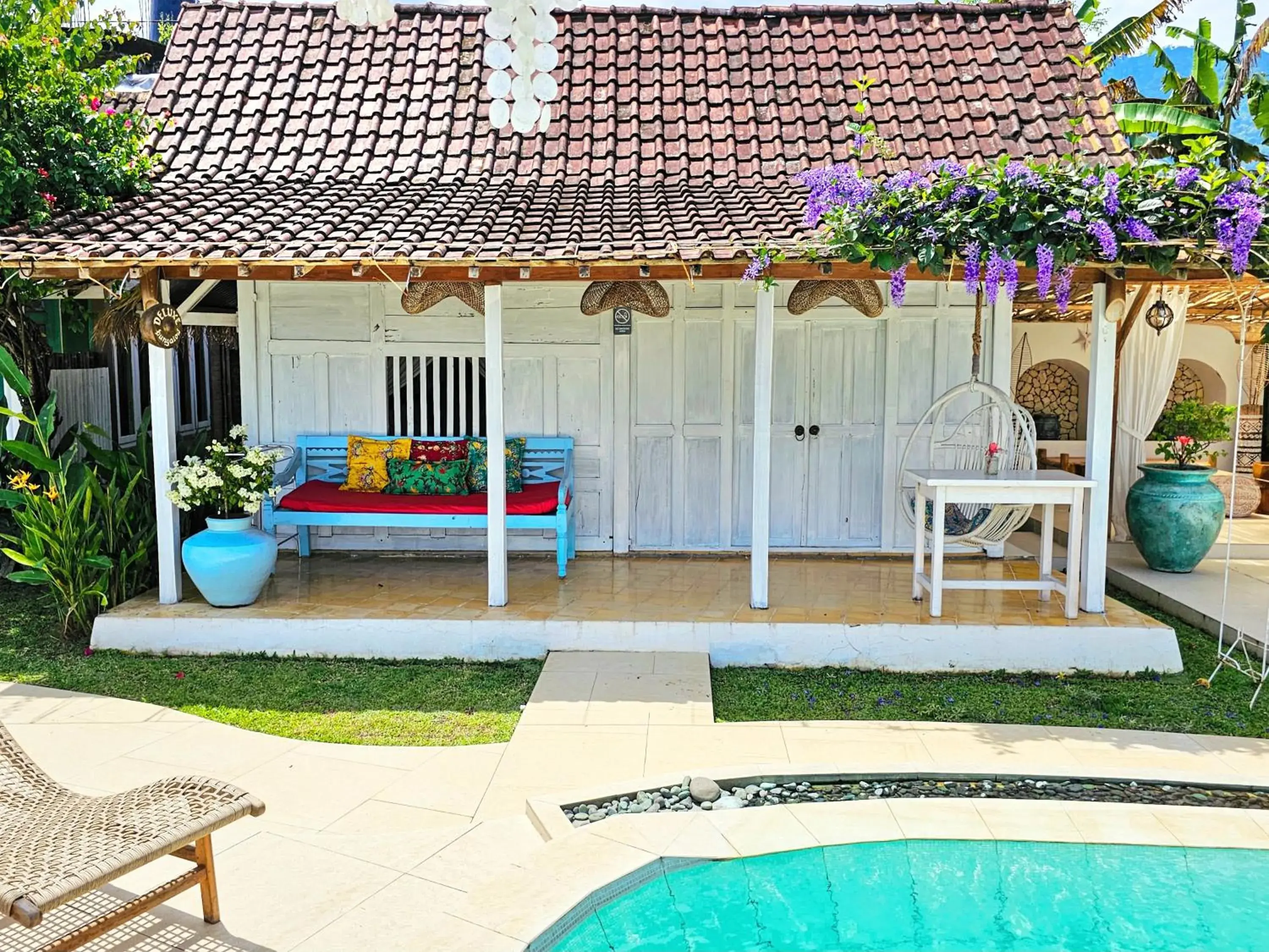 Pool view in Janur Bungalow Pool view in Janur Bungalow