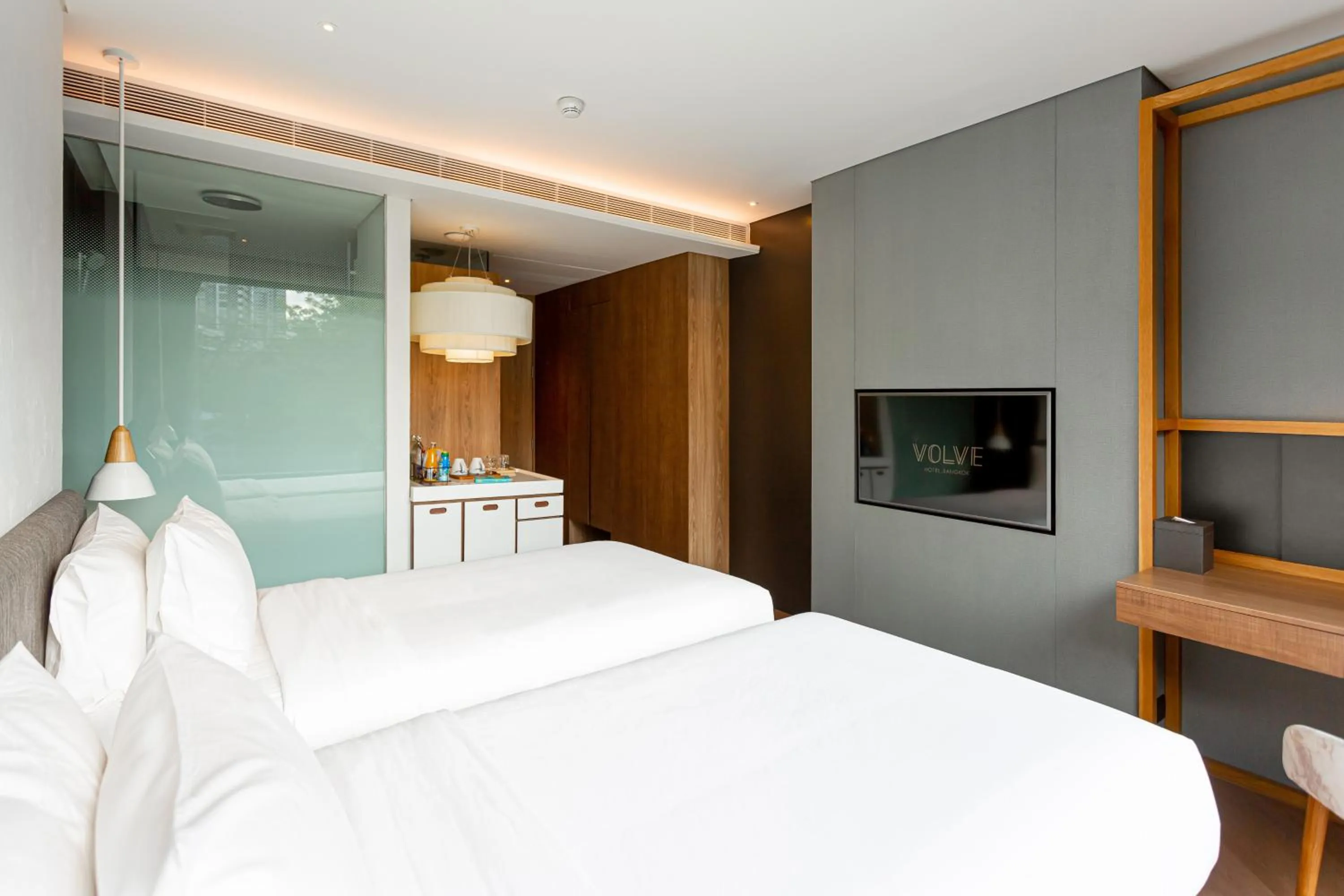 Bed in Volve Hotel Bangkok