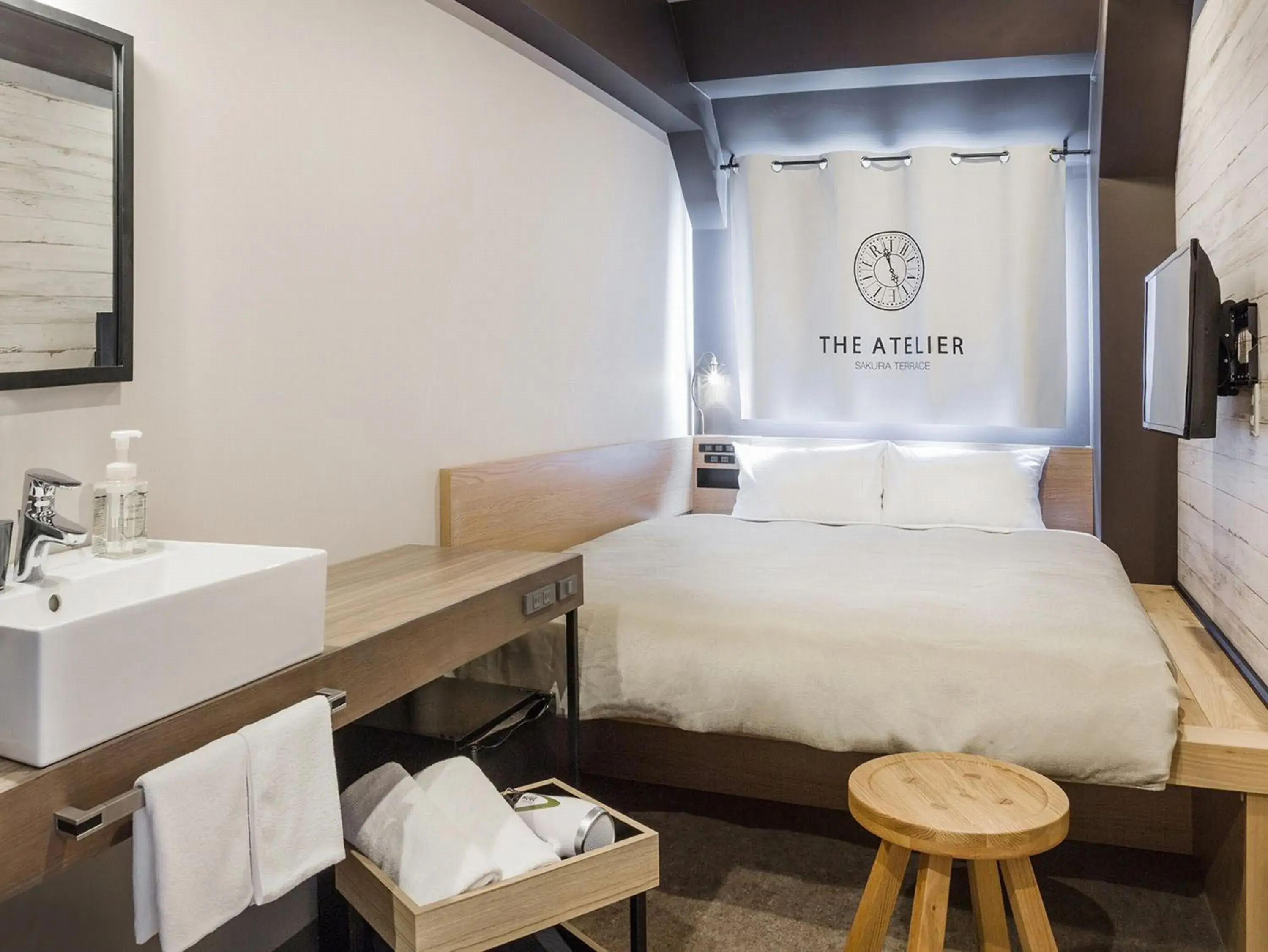 Bed, Bathroom in Sakura Terrace The Atelier