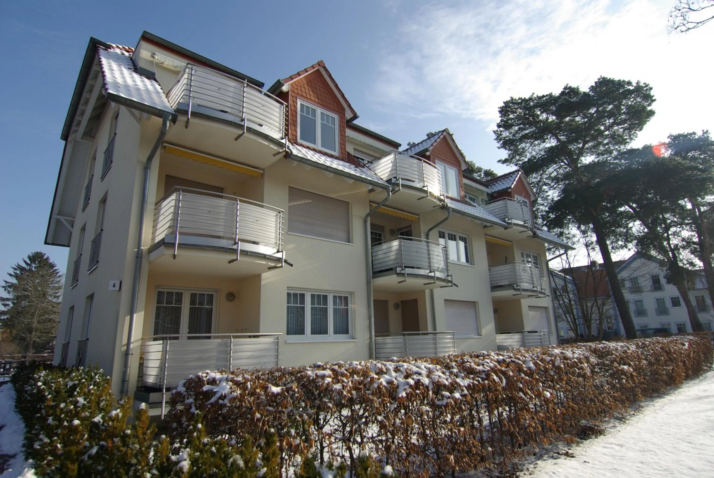 Winter in Ferienwohnung Ursula in der Villa zum Kronprinzen direkt gegenüber der Saarow Therme