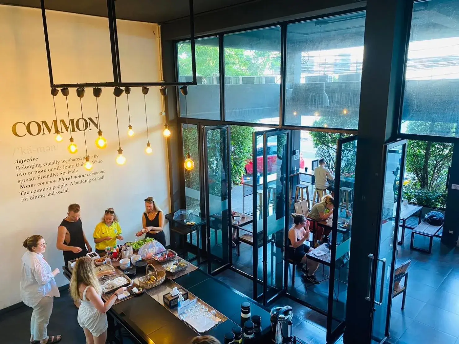 Buffet breakfast in The Common Hostel Buffet breakfast in The Common Hostel