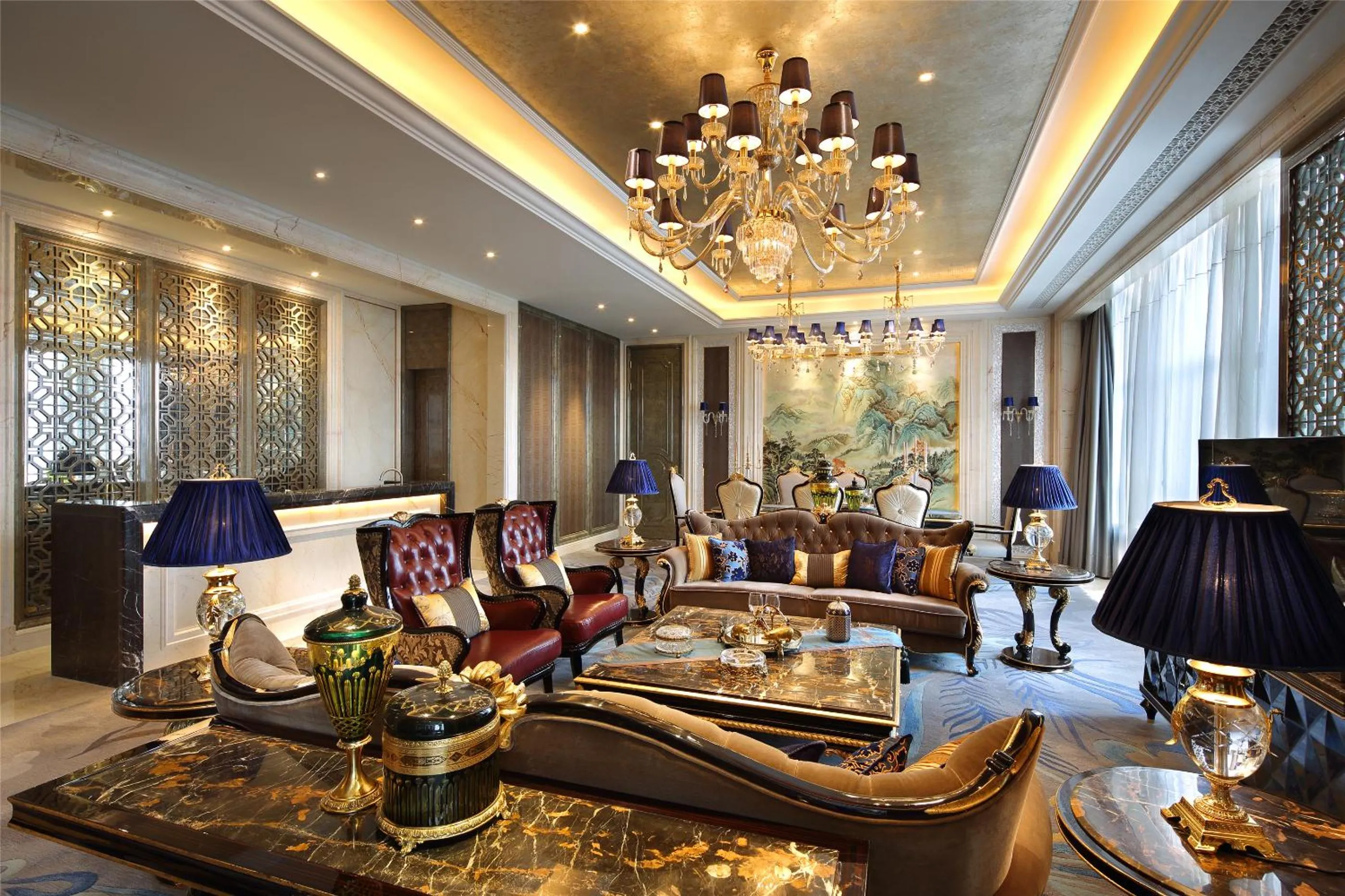 Living room in Wanda Realm Siping