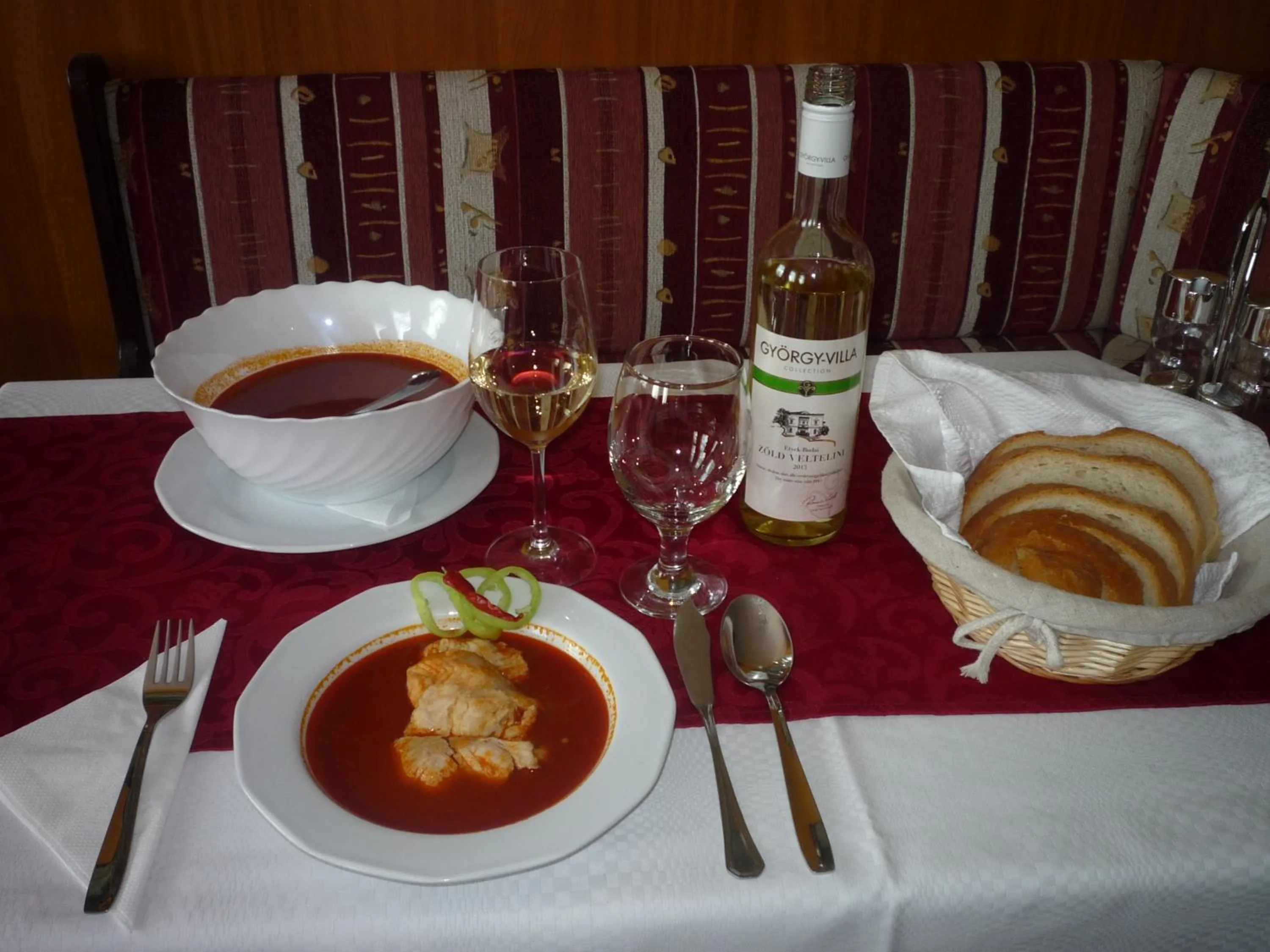 Food close-up in Hableány Hotel