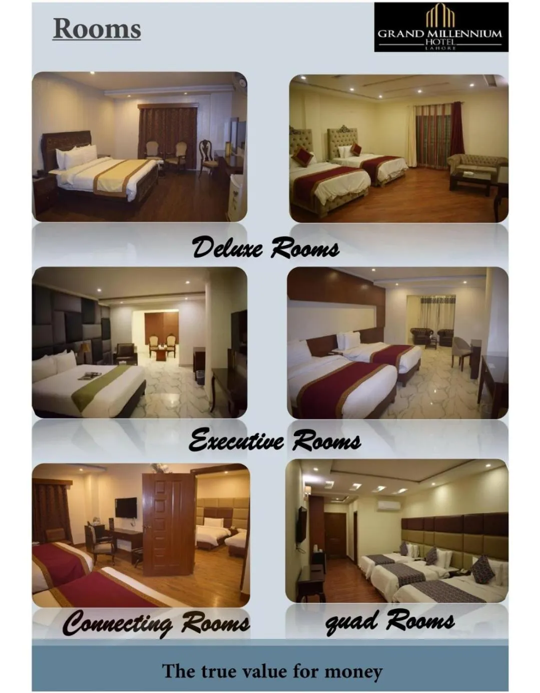 Text overlay, Bed in Grand Millennium Hotel