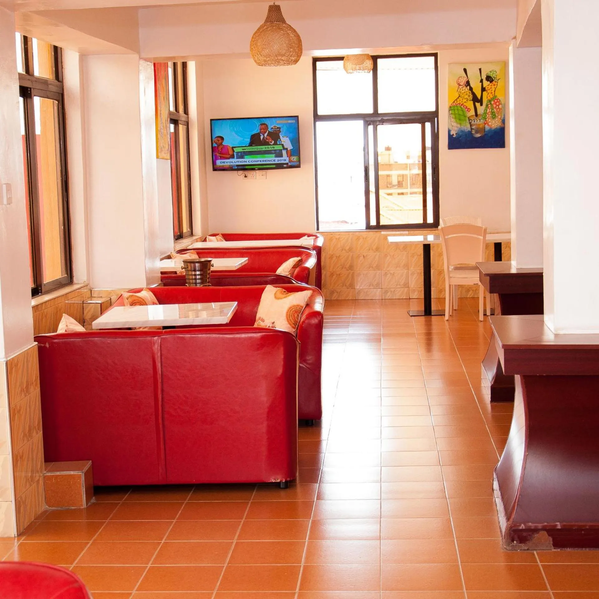 Communal lounge/ TV room, Bed in Easy Hotel Kenya