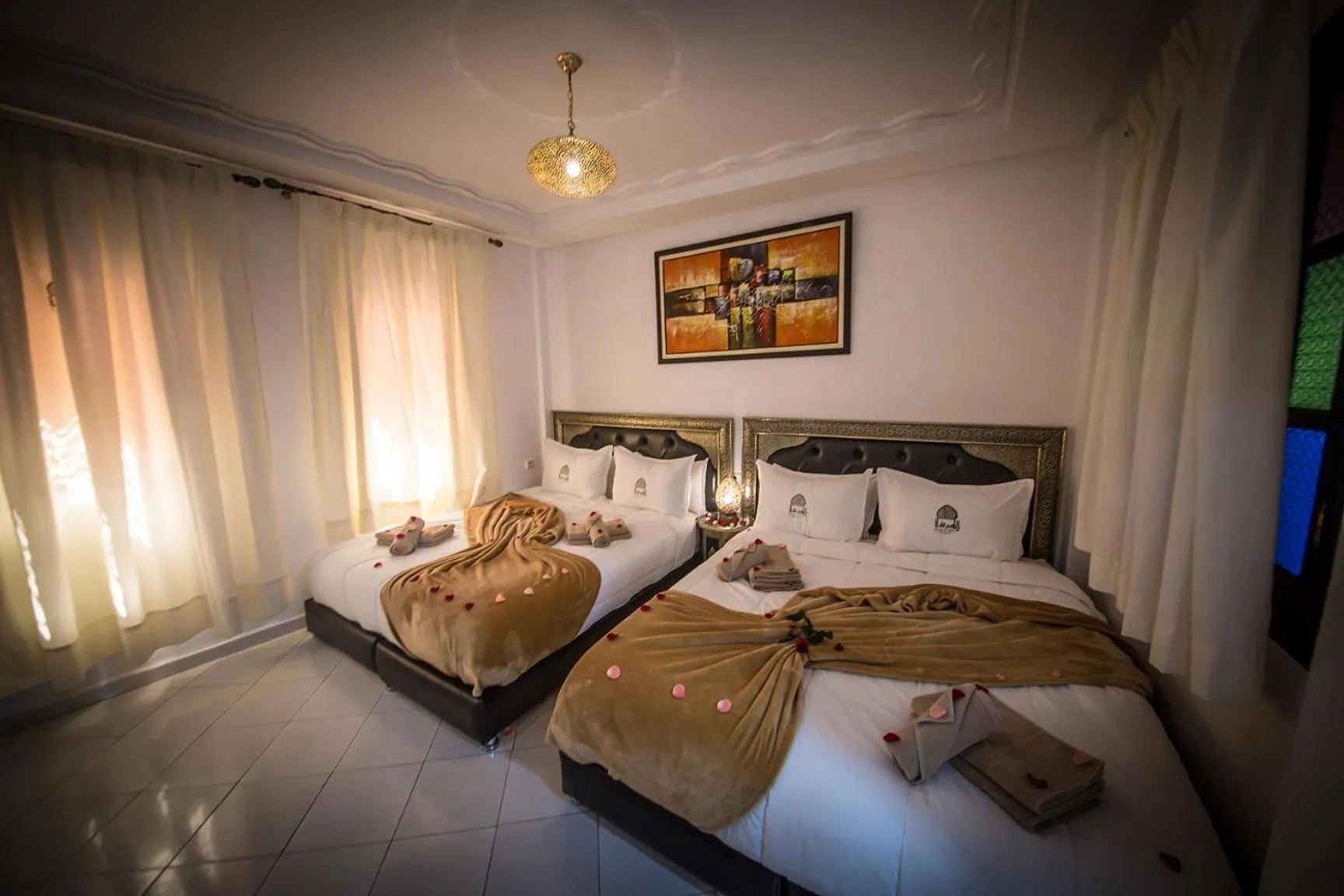 Bed in Riad Challa Hotel & Spa