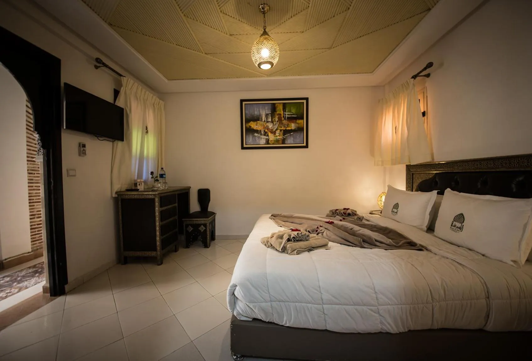 Bed in Riad Challa Hotel & Spa