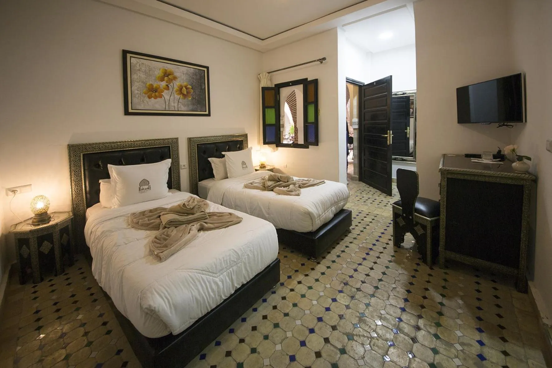 Bed in Riad Challa Hotel & Spa