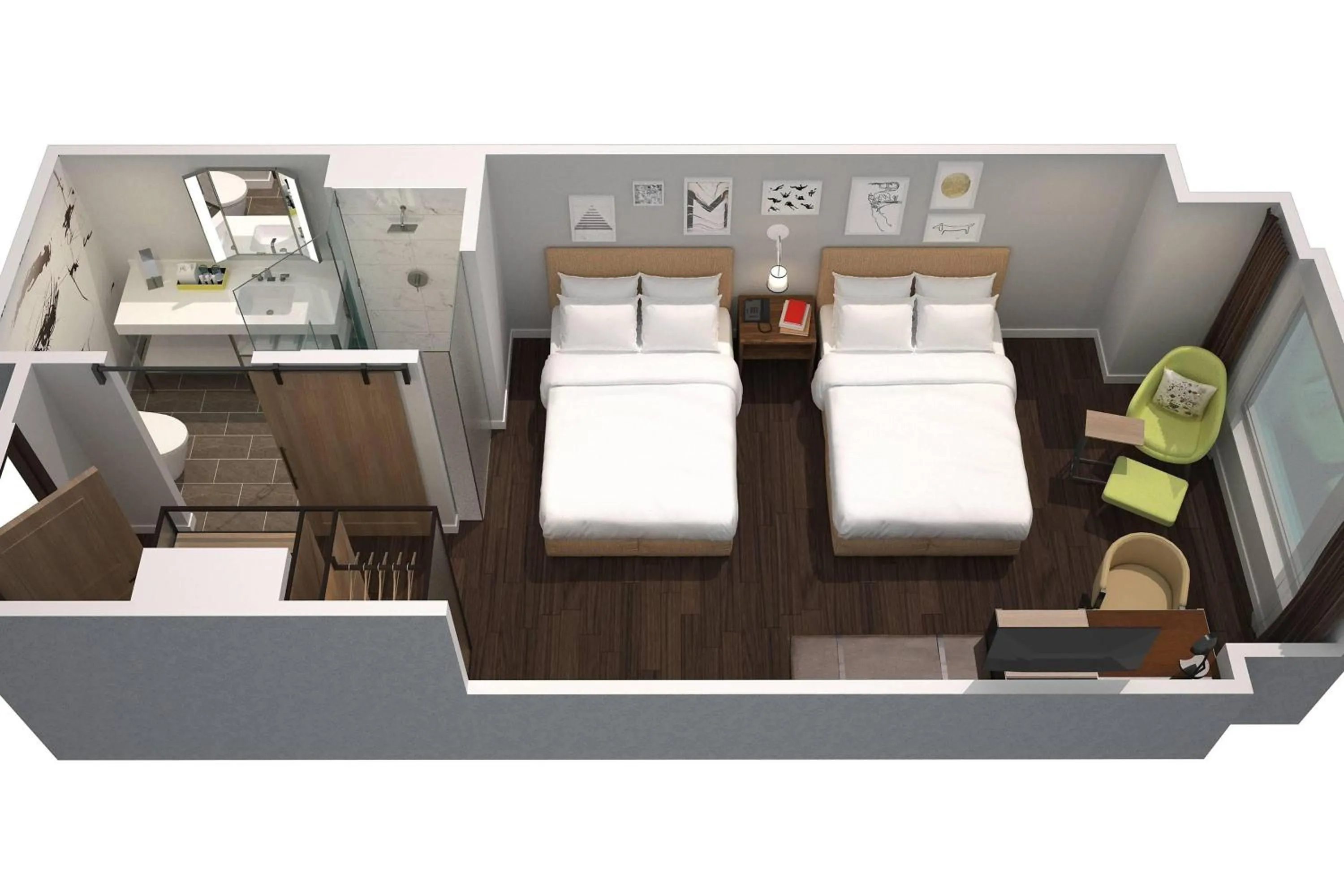 Bedroom, Bed in Renaissance Atlanta Airport Gateway Hotel