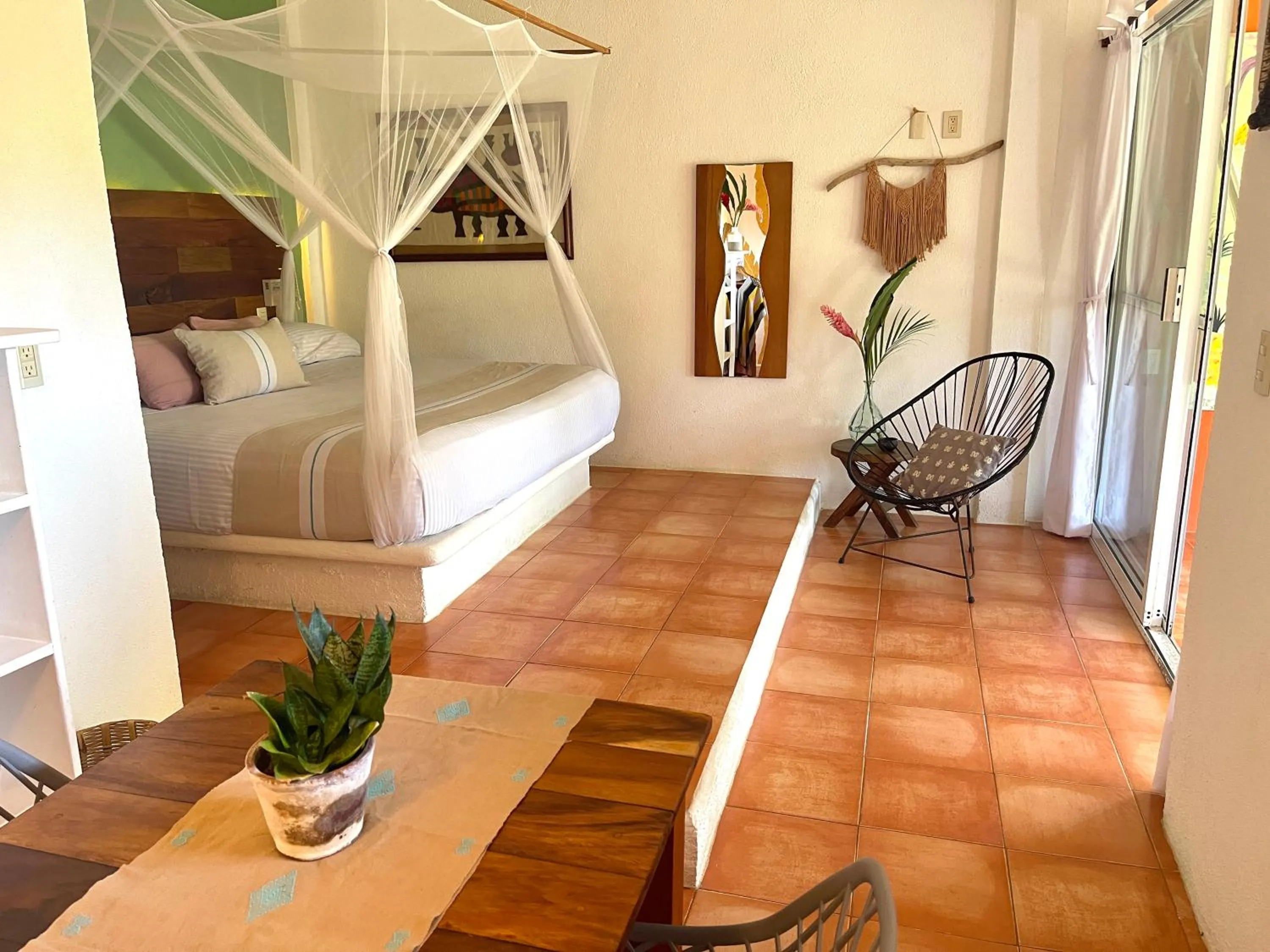 Bed in Hotel Casa Mixteca