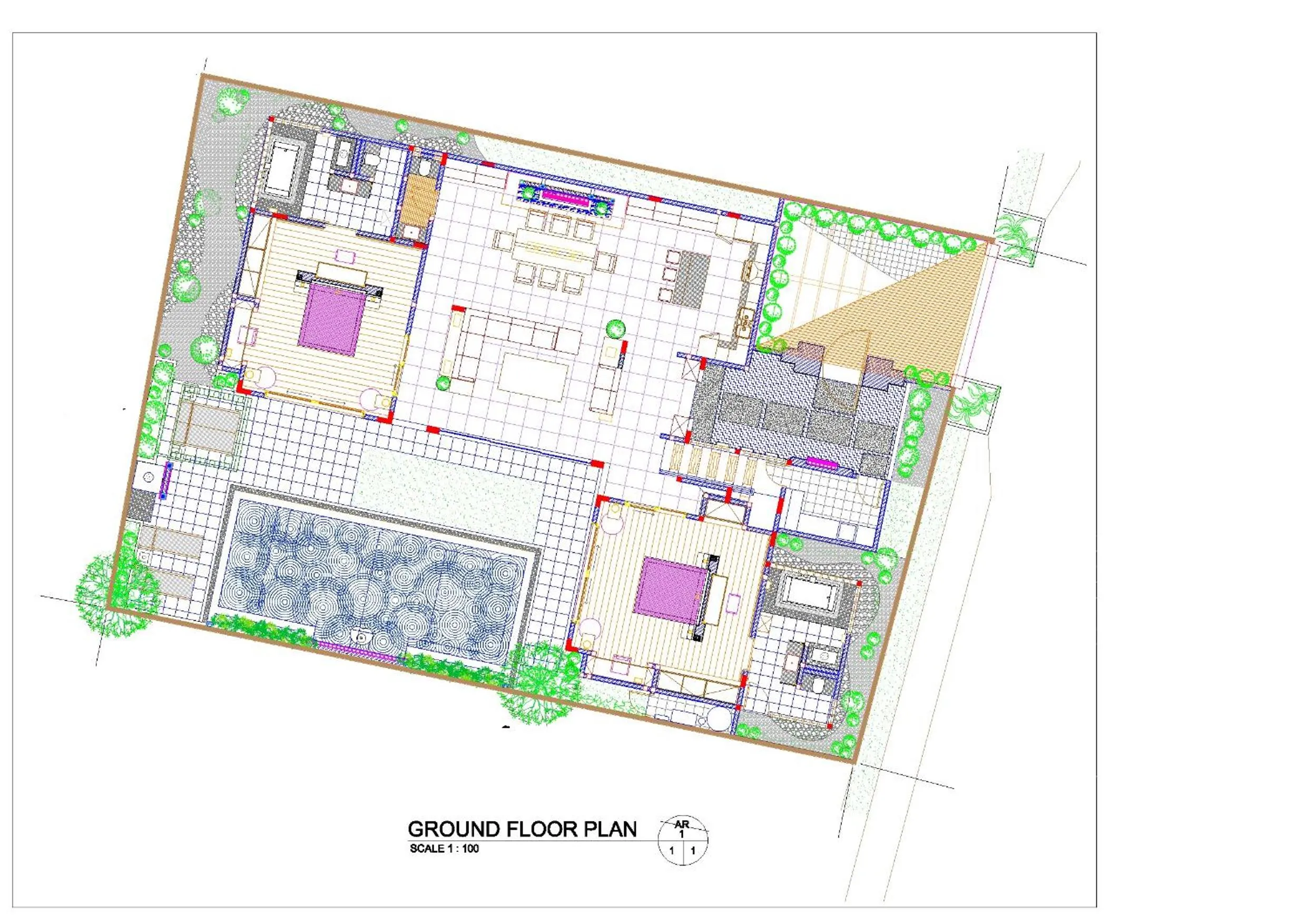 Floor plan in Kedonganan Beach Villa