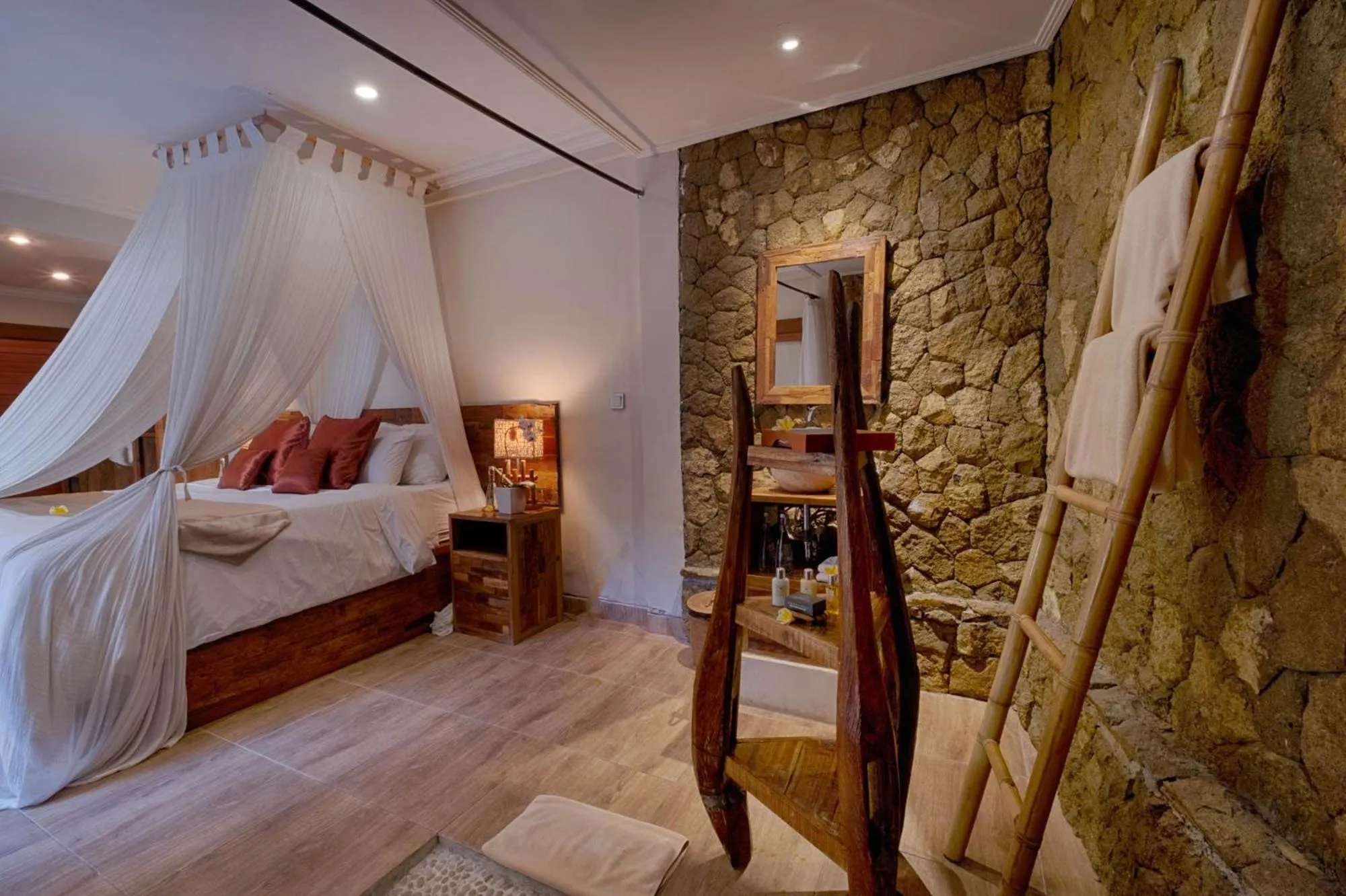 Bathroom, Bed in Mas Ubud Villa by Sanga Sanga Hospitality