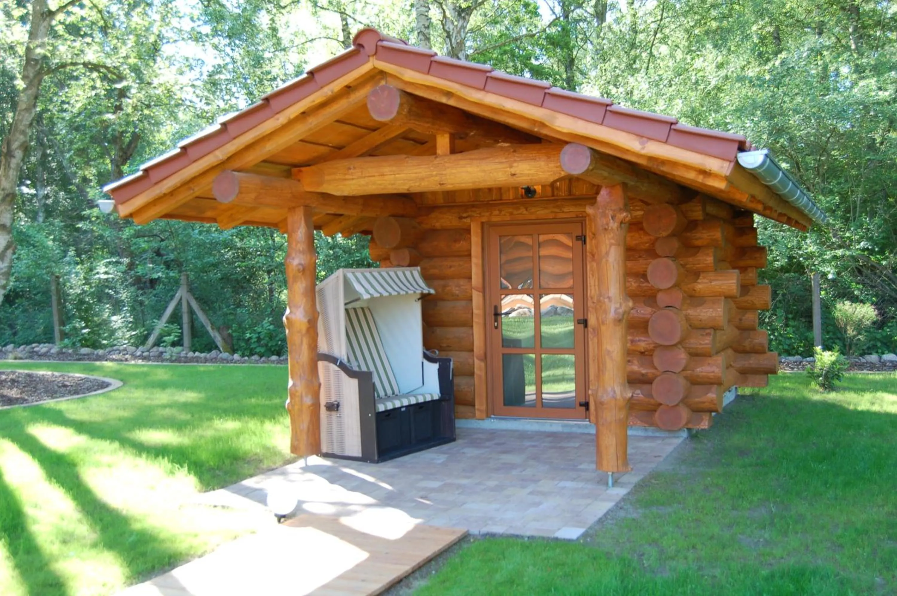 Sauna in Naturstamm Ferienhaus