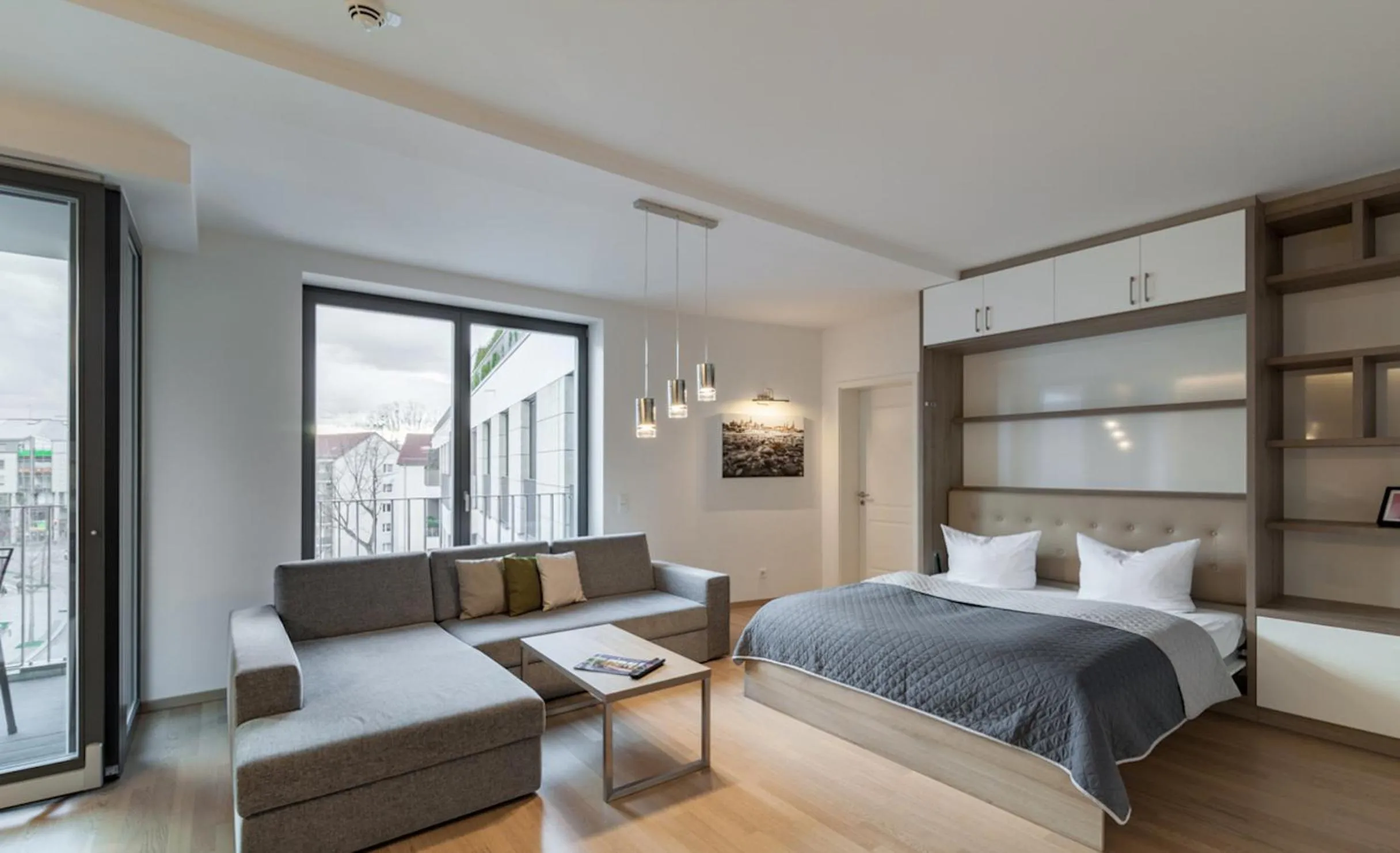 Living room, Bed in Residenz am Zwinger