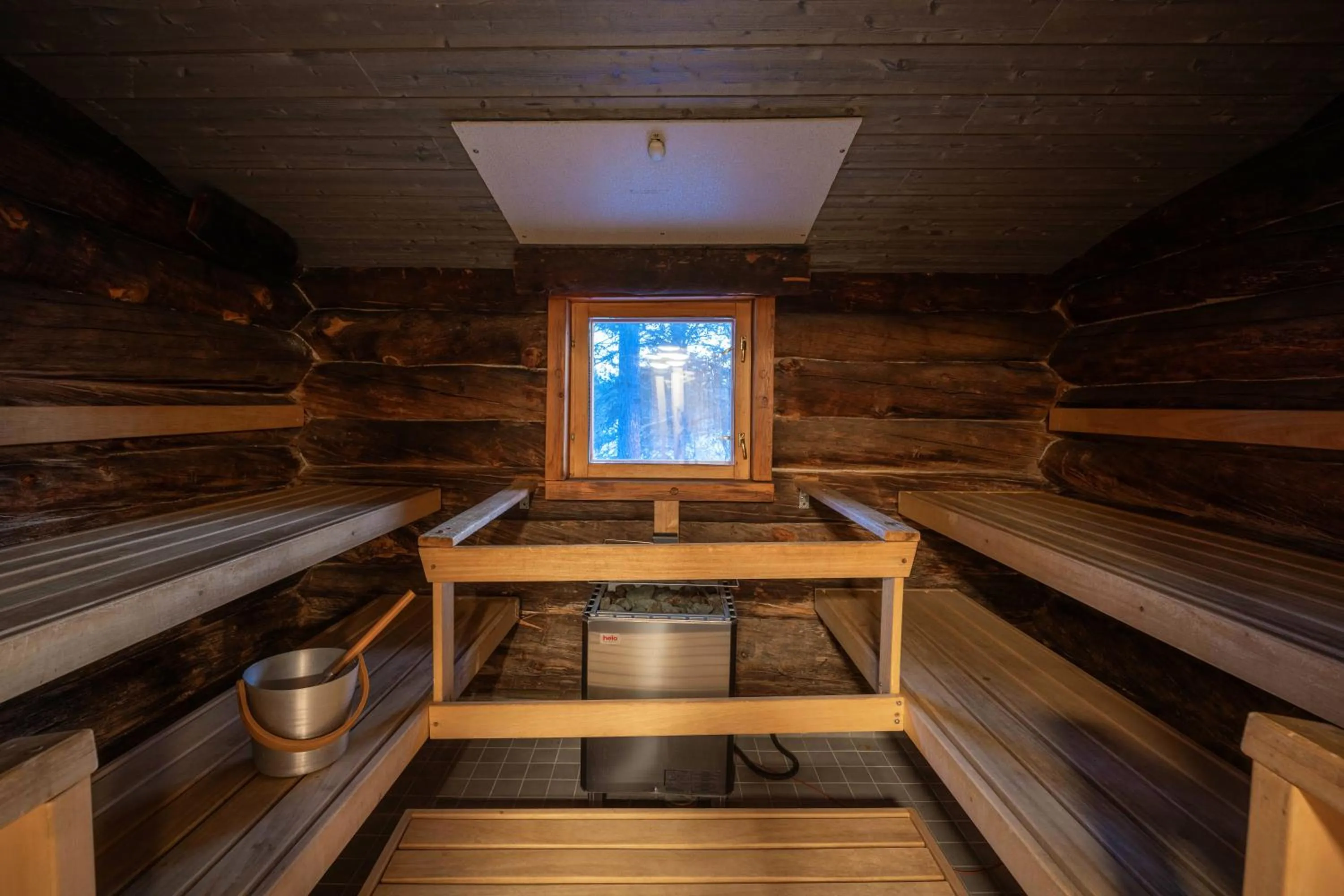Sauna in Kuukkeli Log Houses Aurora Resort
