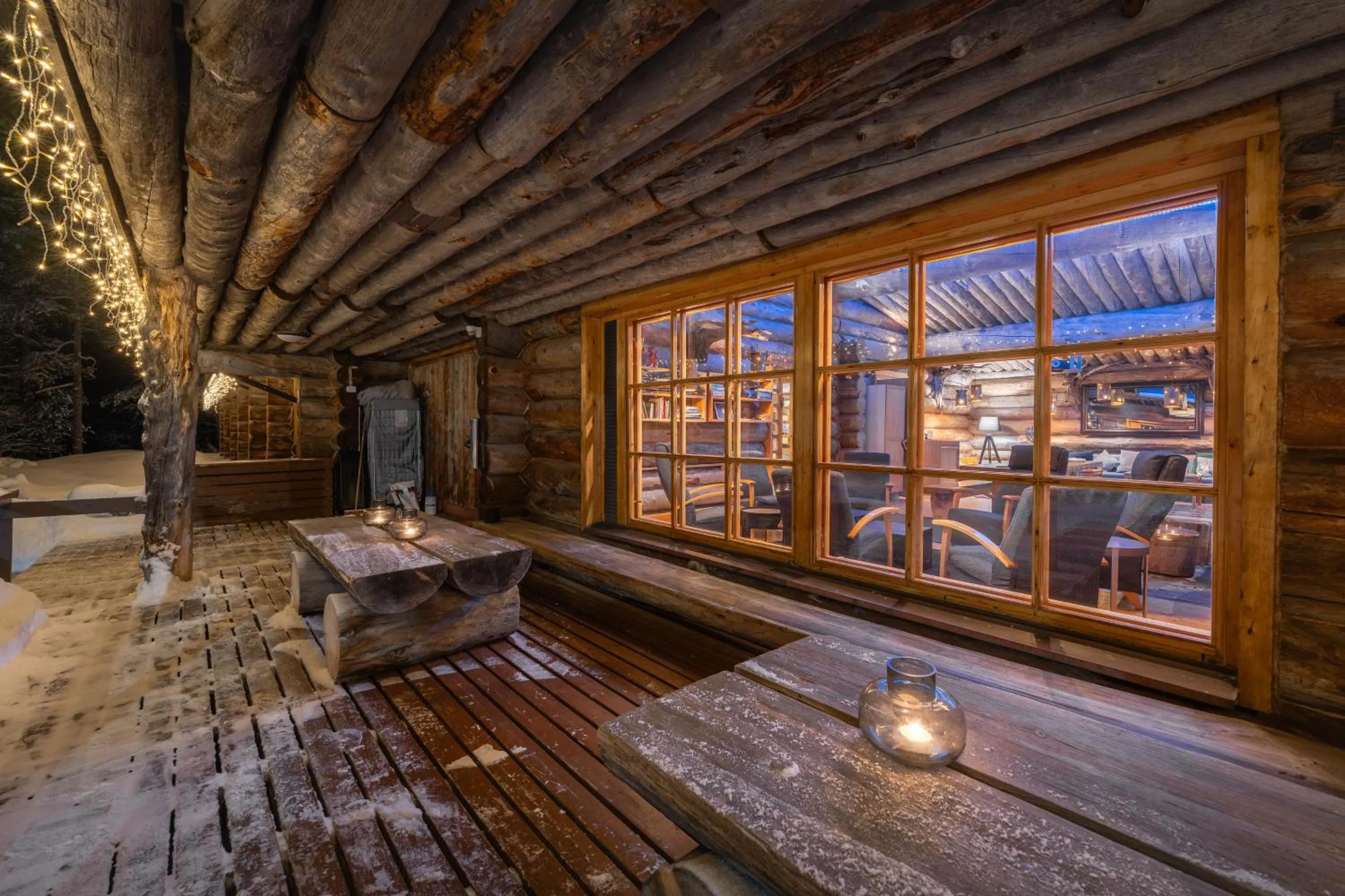 Balcony/Terrace in Kuukkeli Log Houses Aurora Resort