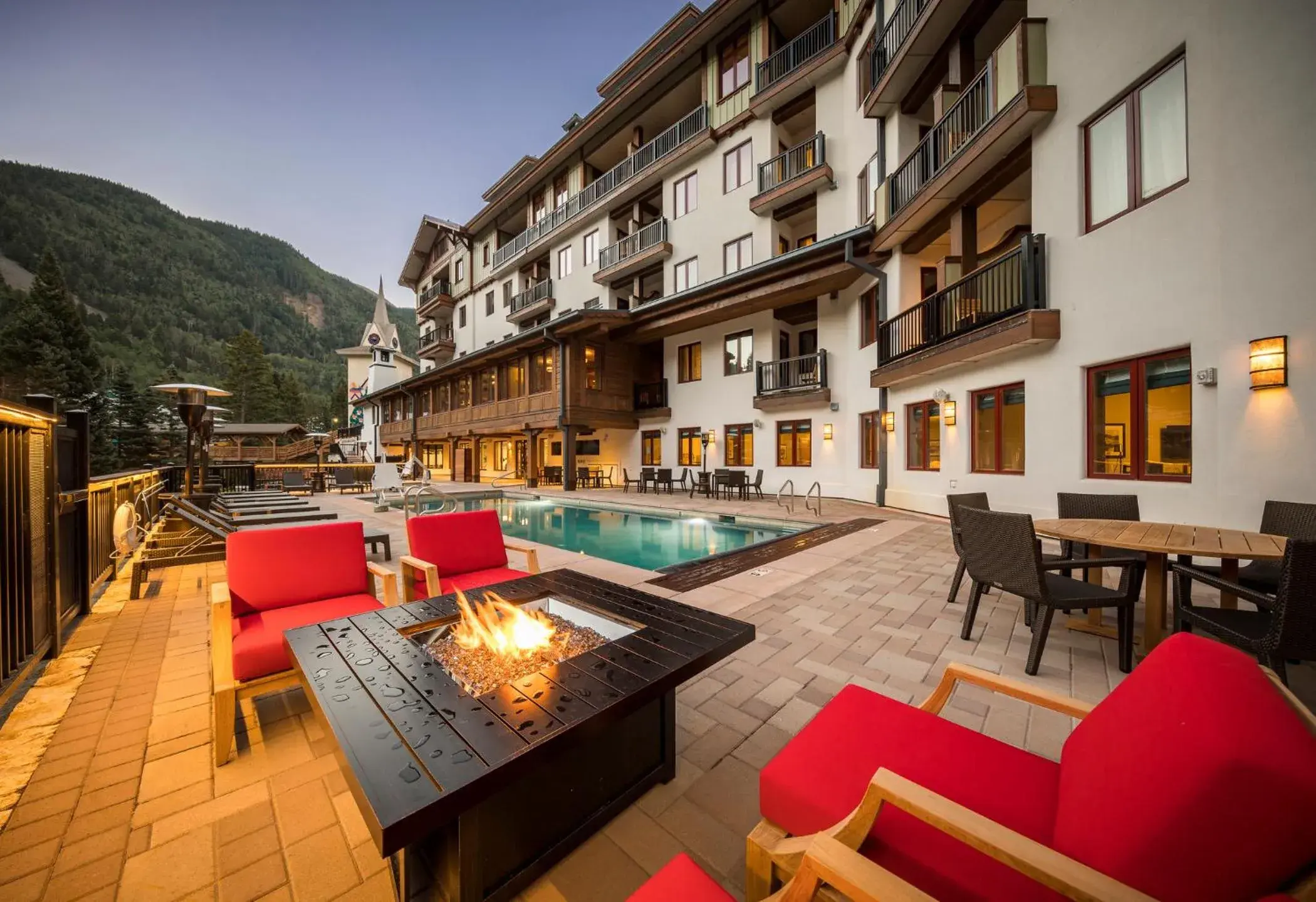 Swimming pool in The Blake at Taos Ski Valley Swimming pool in The Blake at Taos Ski Valley