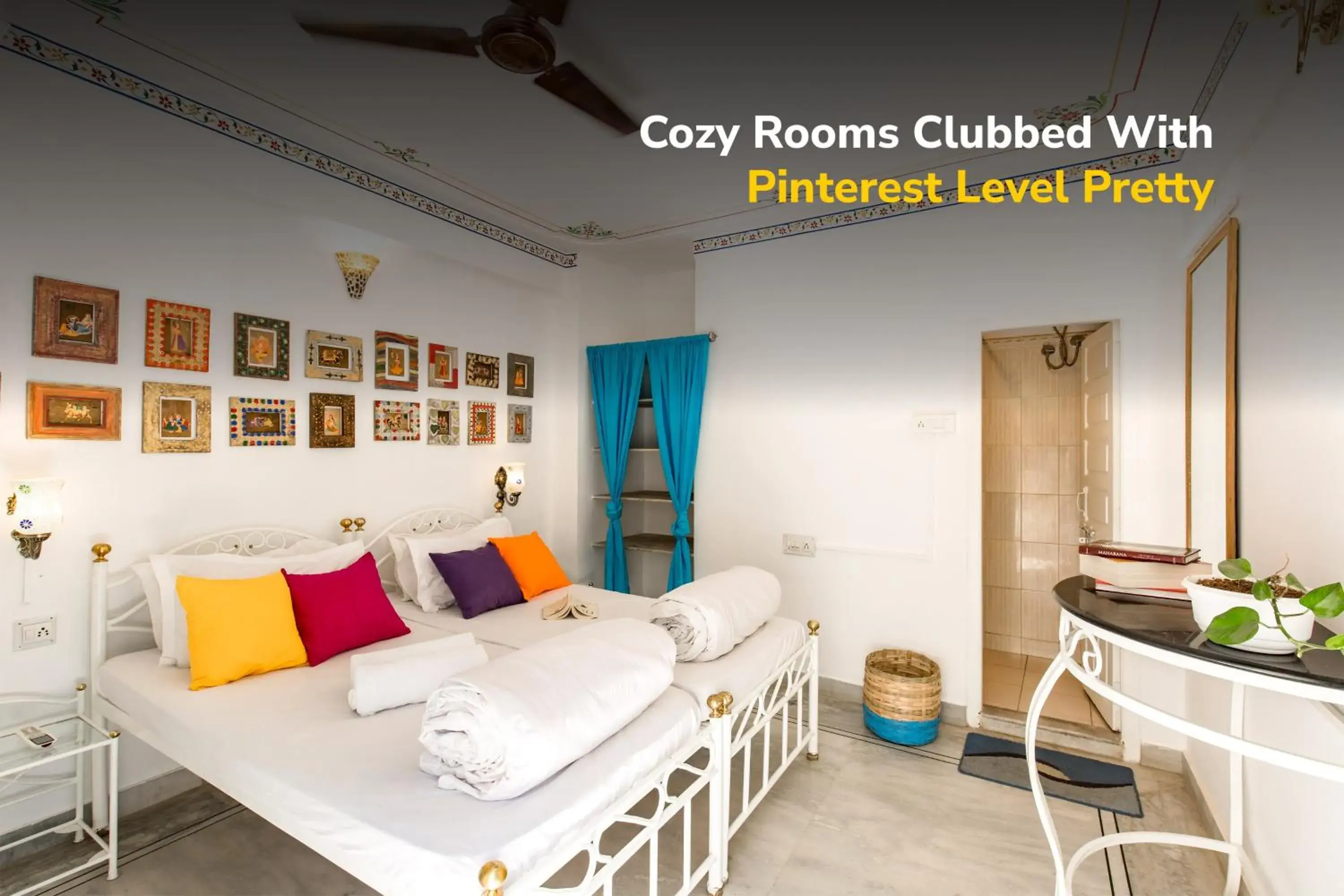 Bed in goSTOPS Udaipur Bed in goSTOPS Udaipur