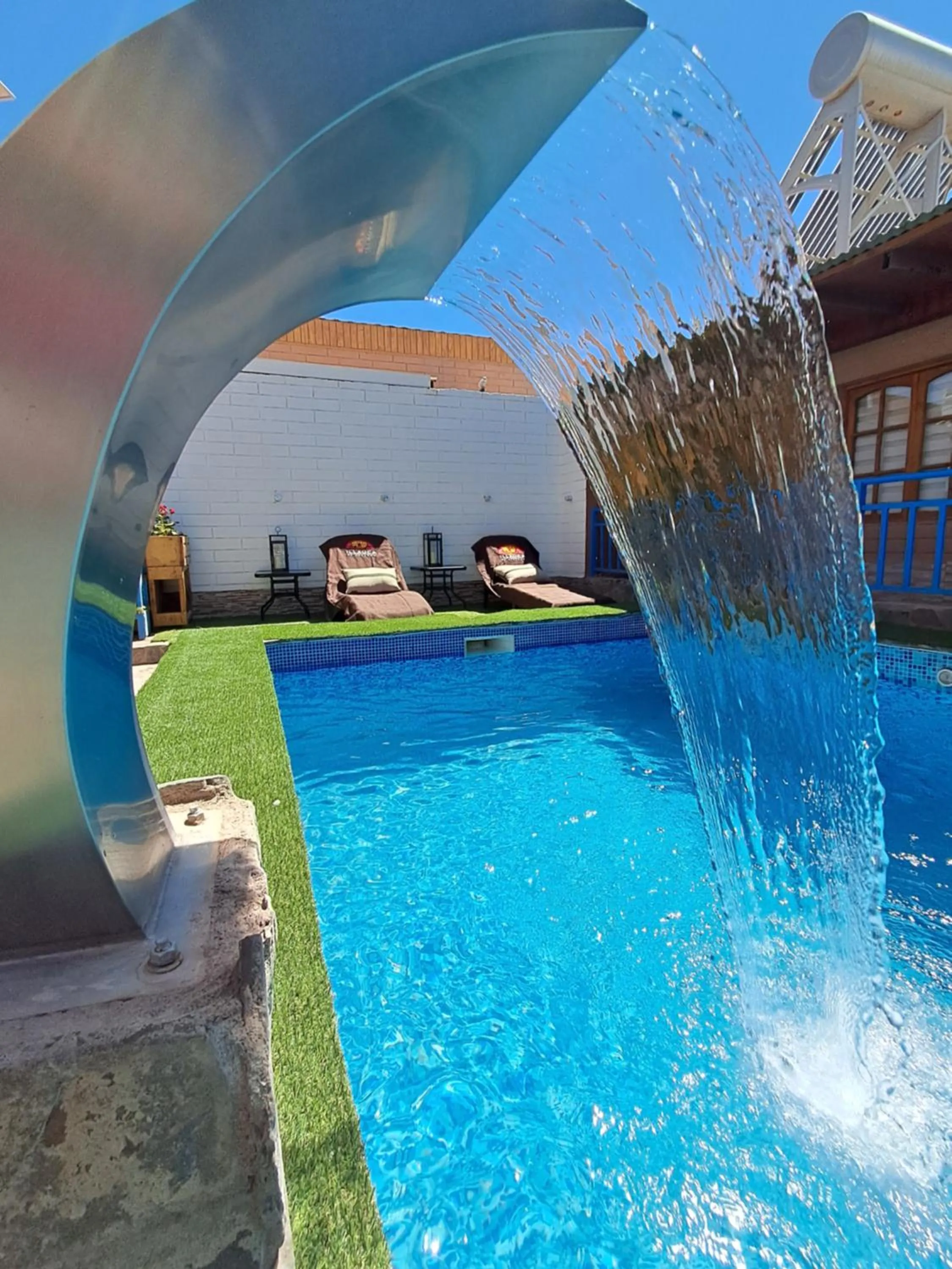 Pool view in Hostal Illauca de Atacama