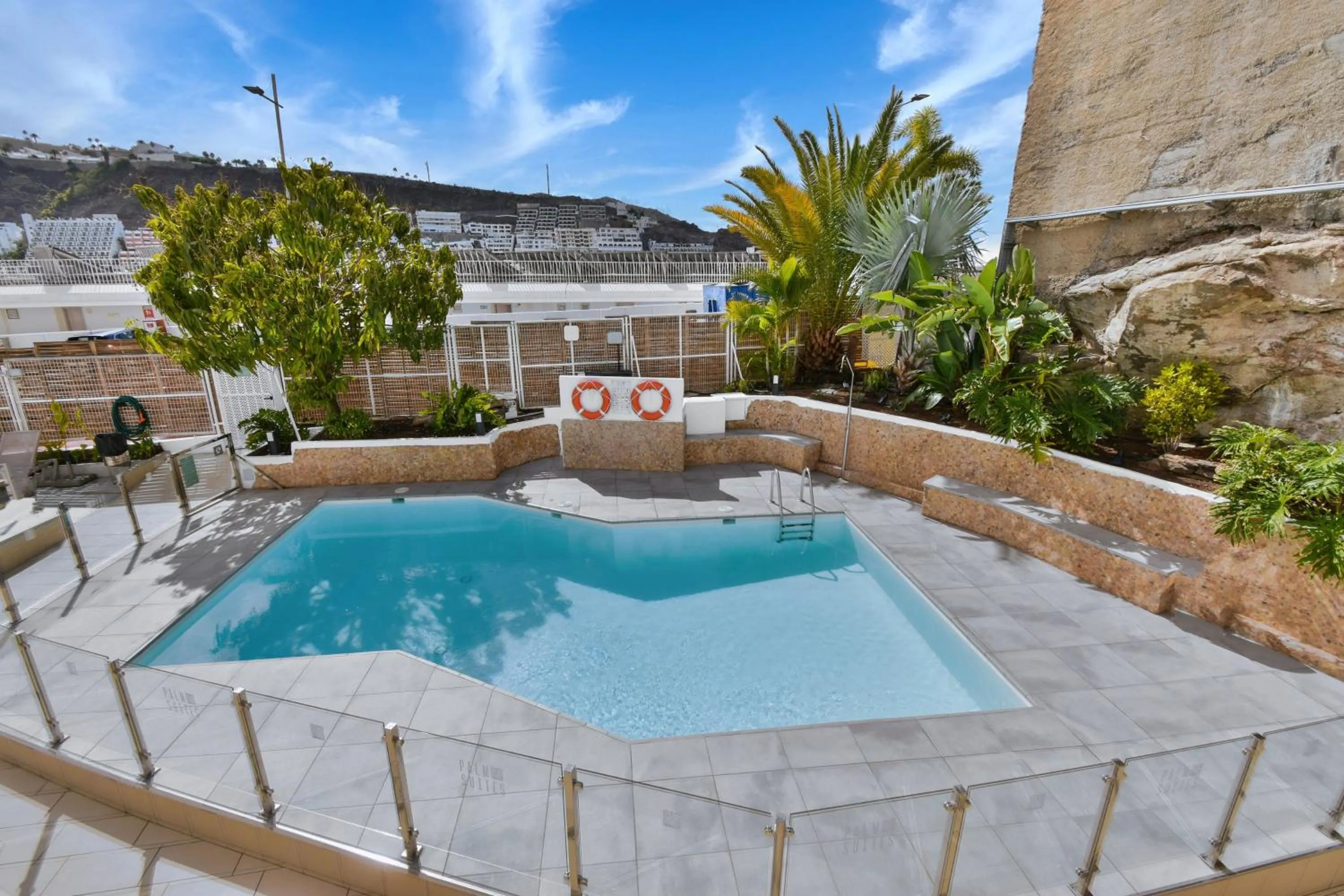 Pool view in Palm Suites