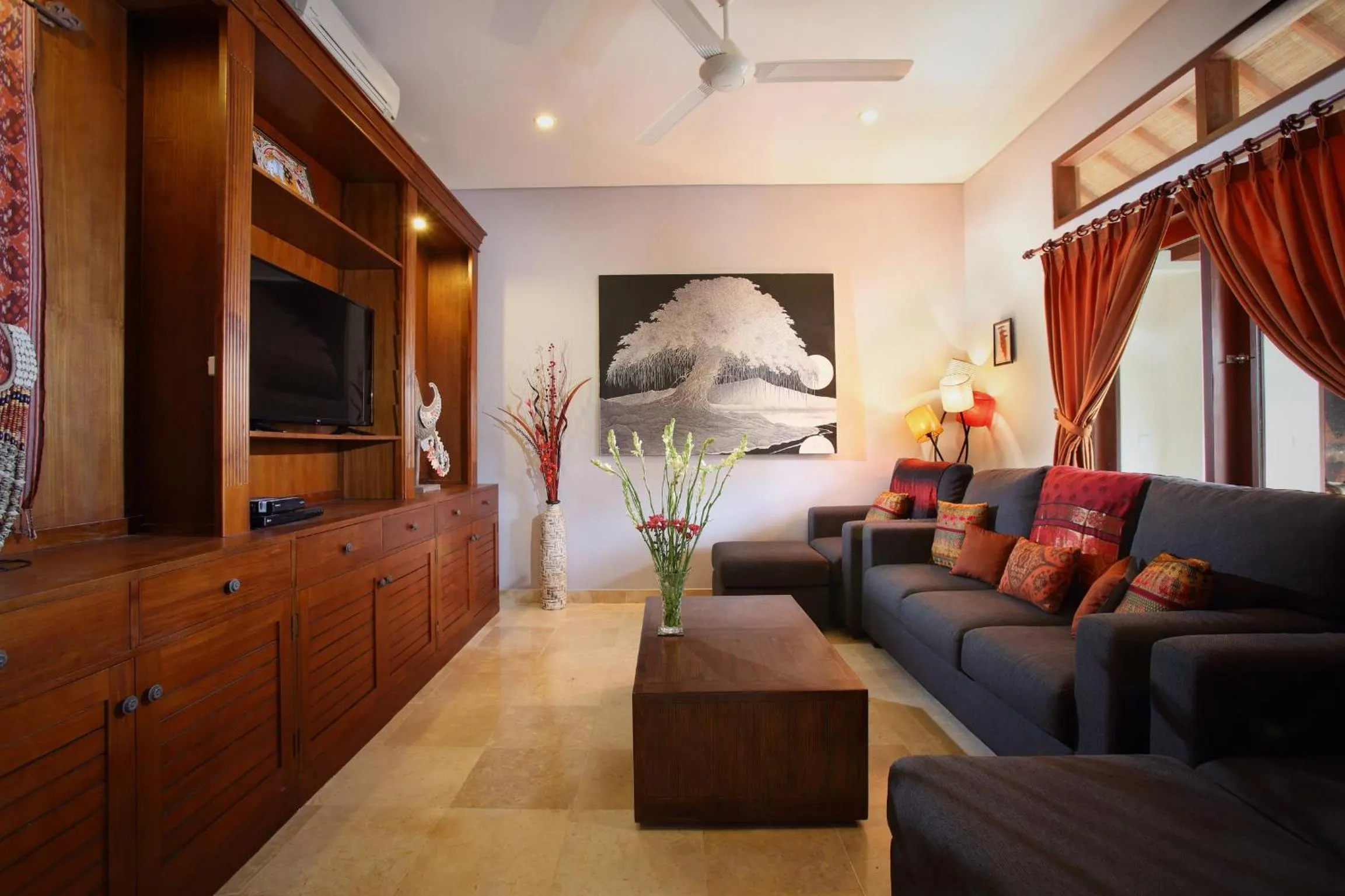 Living room in Satori Villas Bali