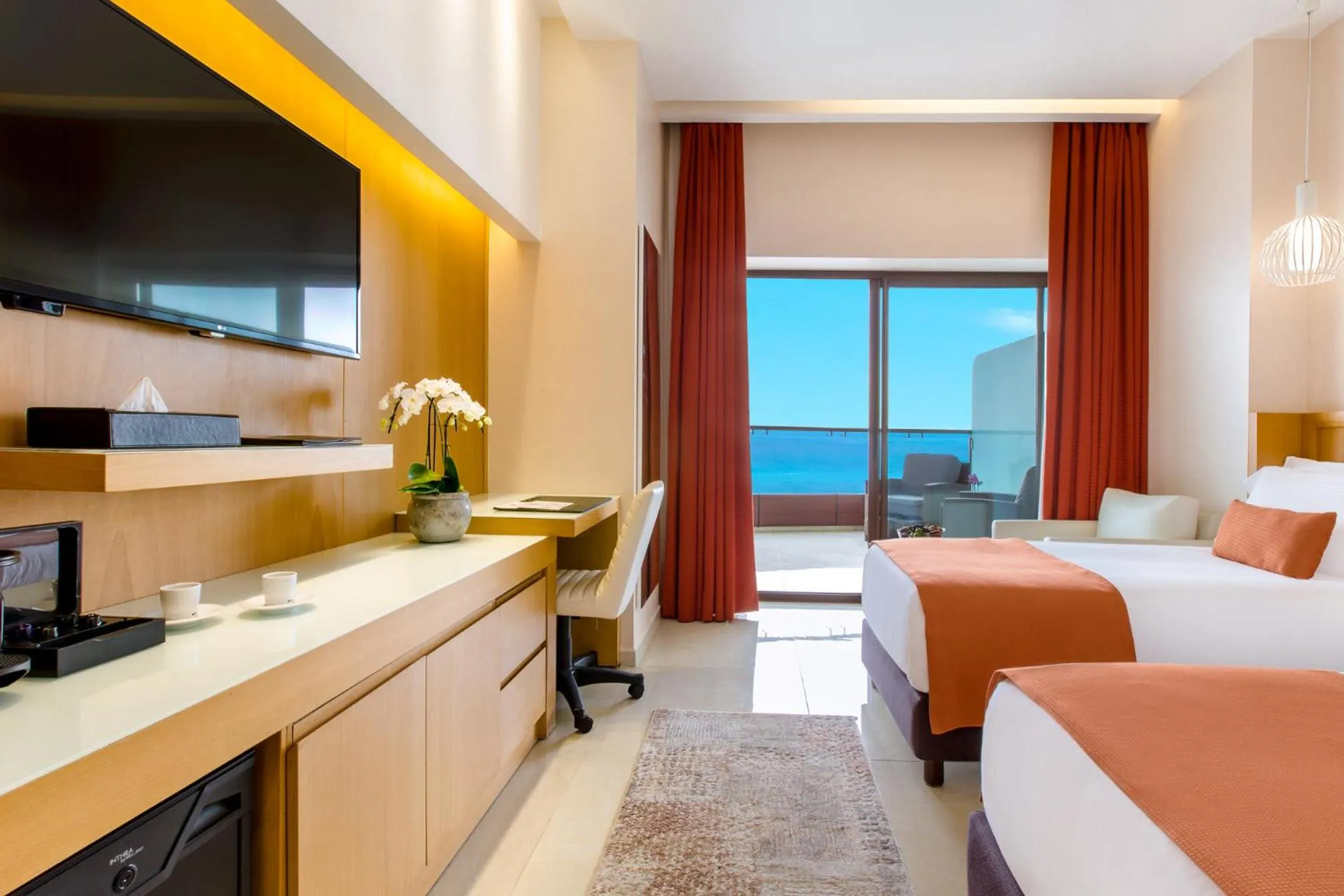 Bathroom, Bed in BURJ ON BAY Hotel