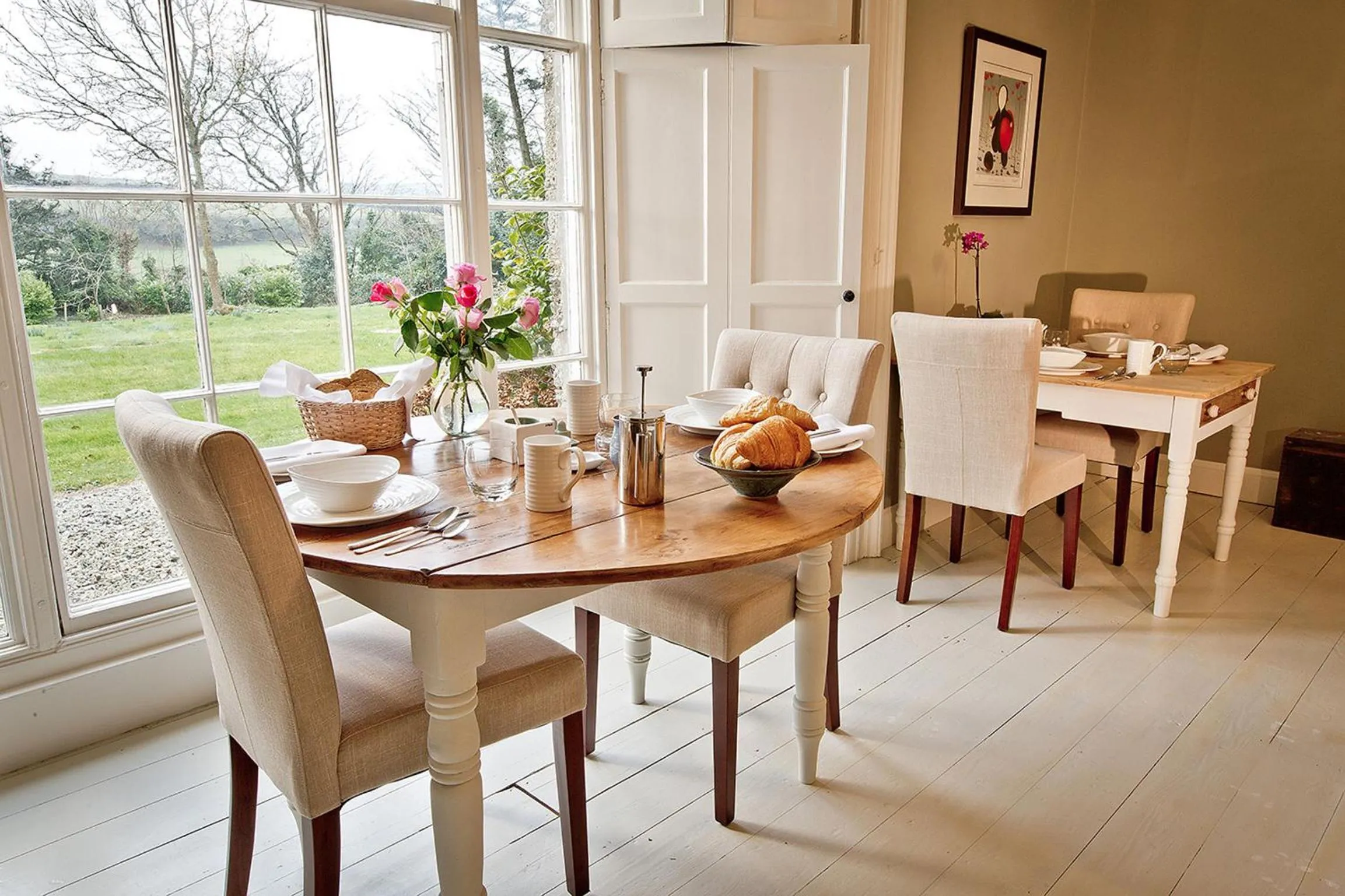 Dining area in Trewornan Manor