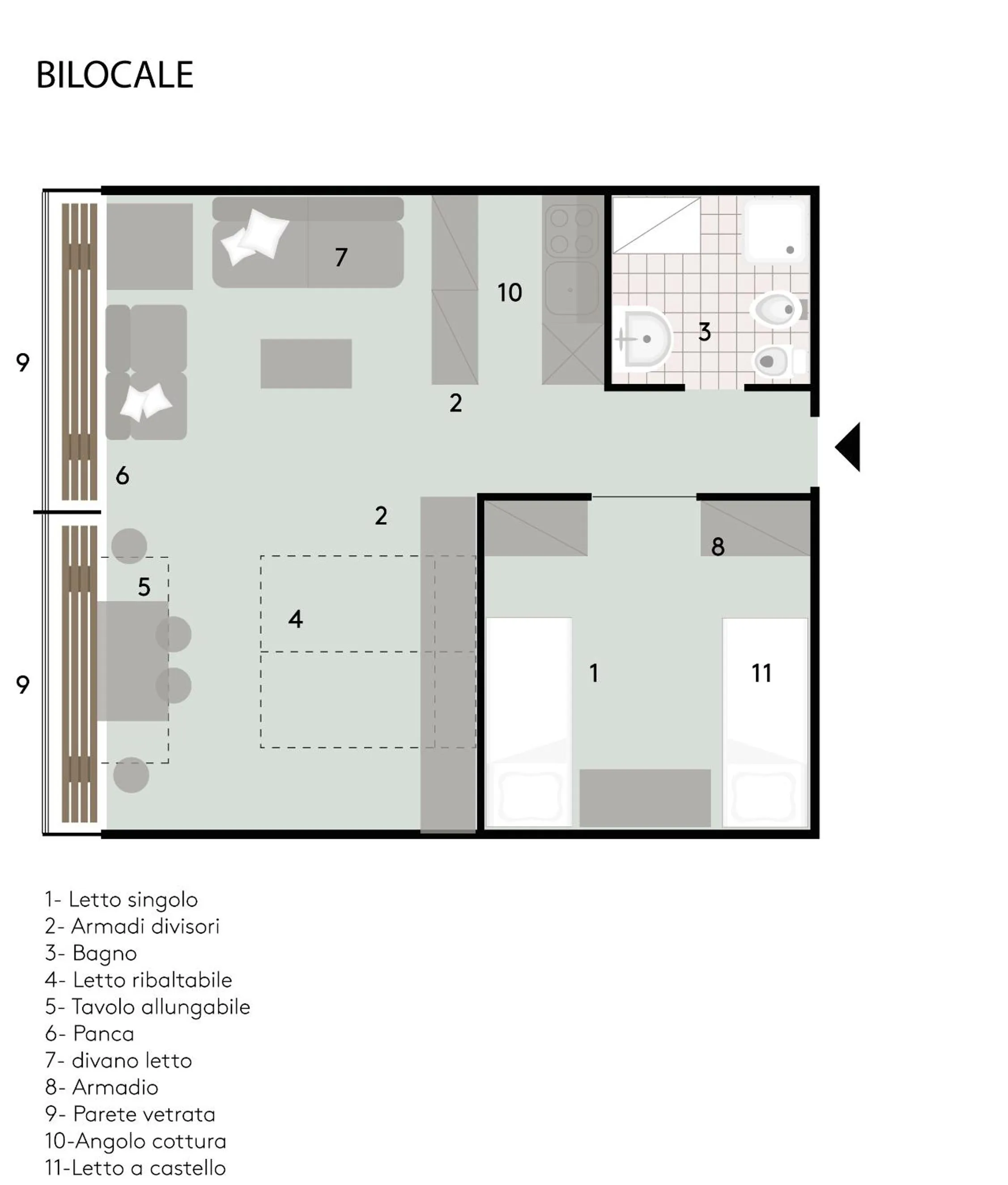 Text overlay in Residenza Albaré