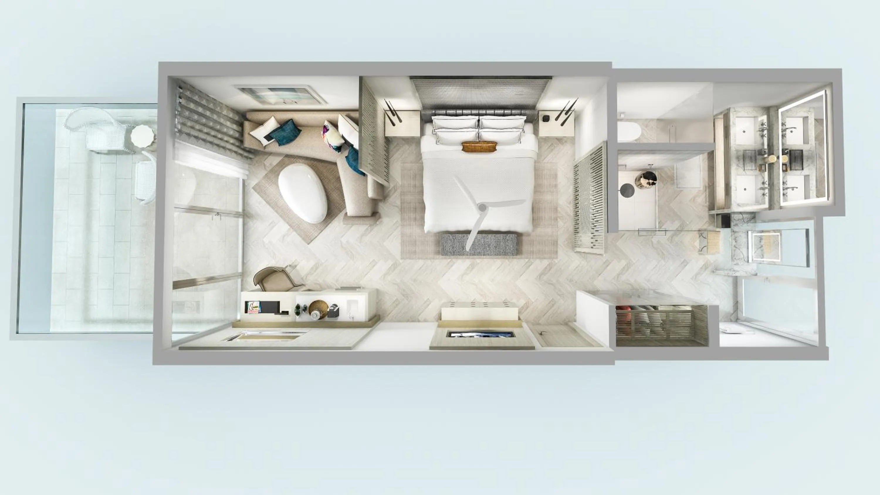 Floor plan in H2O Suites- Adults Only