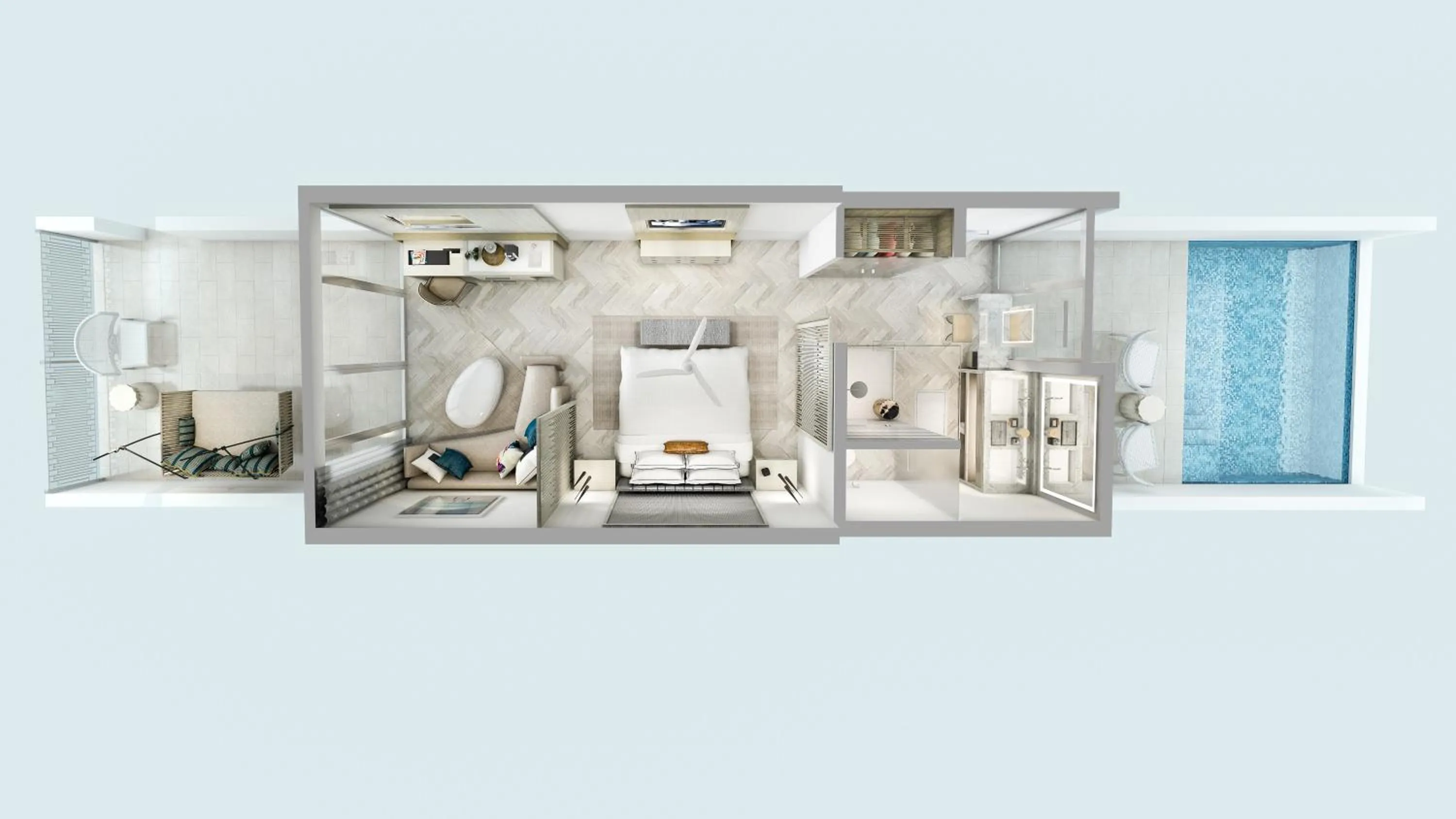 Floor plan in H2O Suites- Adults Only