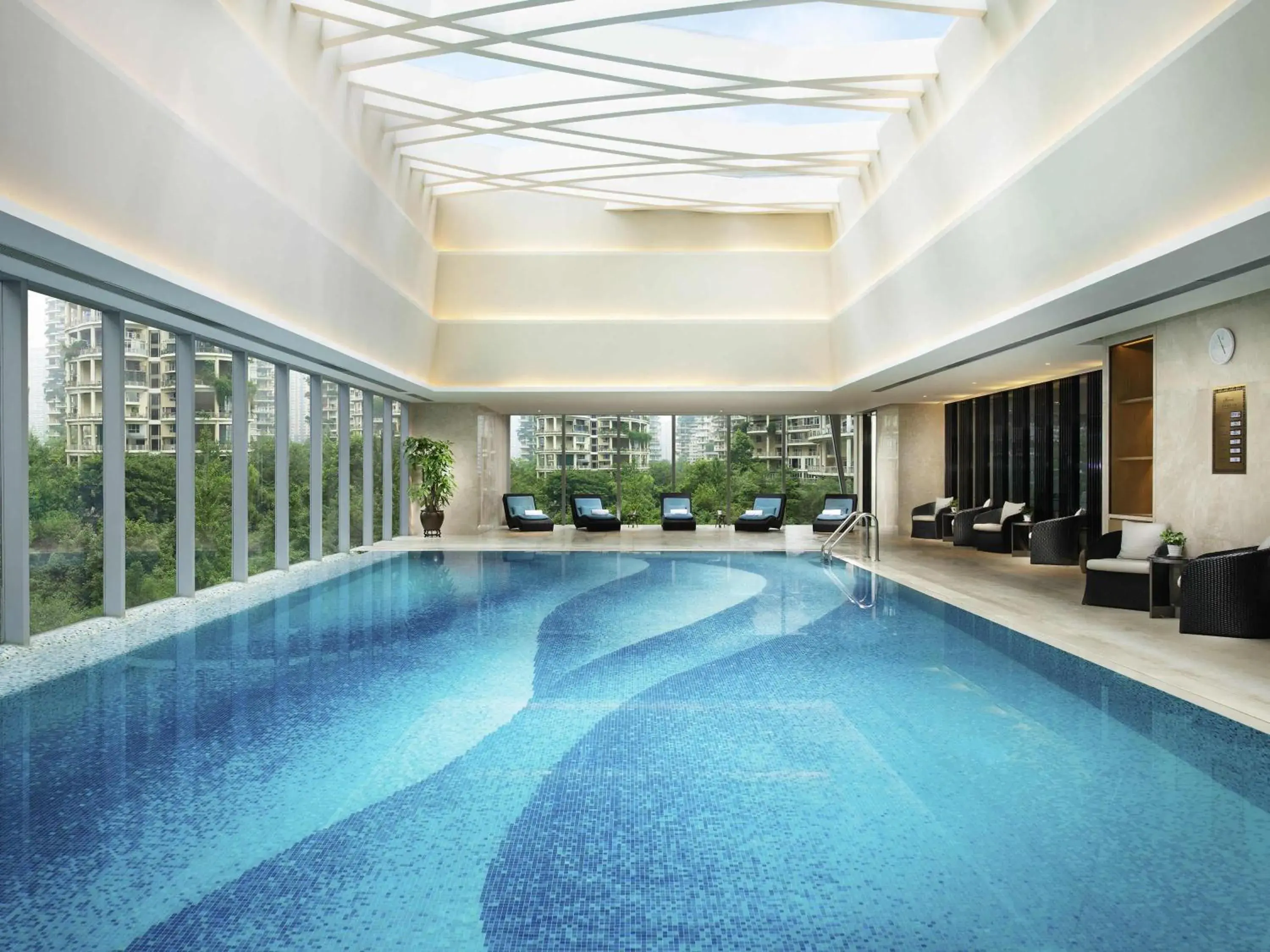 Pool view in Fairmont Chengdu Pool view in Fairmont Chengdu