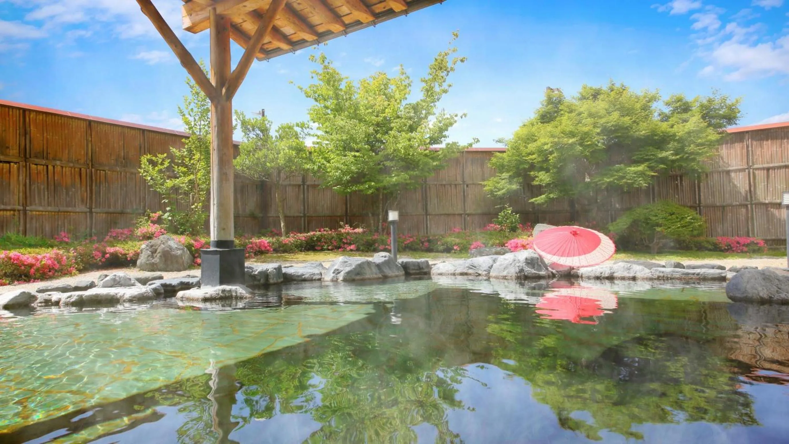 Open Air Bath in Ooedo Onsen Monogatari Aizu