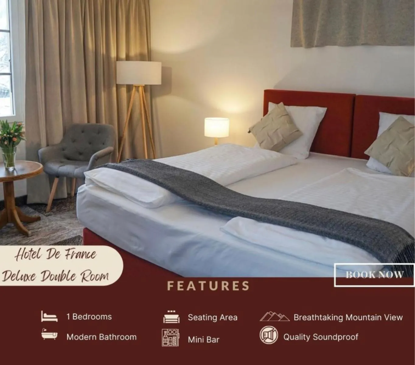 Bed in Thermalhotel De France